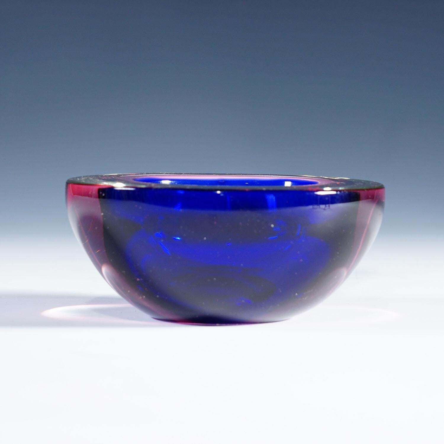 Archimede Seguso Geode Bowl In Pink And Blue, Murano Italy Ca. 1960s photo Home Decor