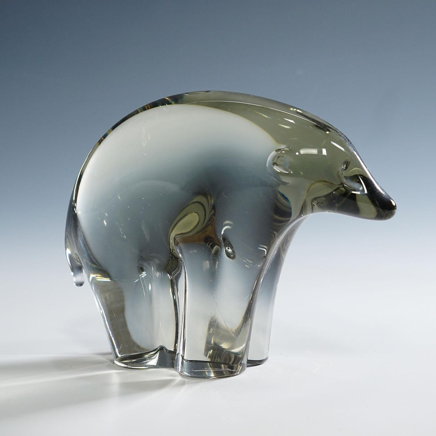 Glass Sculpture Of An Ice Bear Designed By Livio Seguso Ca. 1970s photo for sale