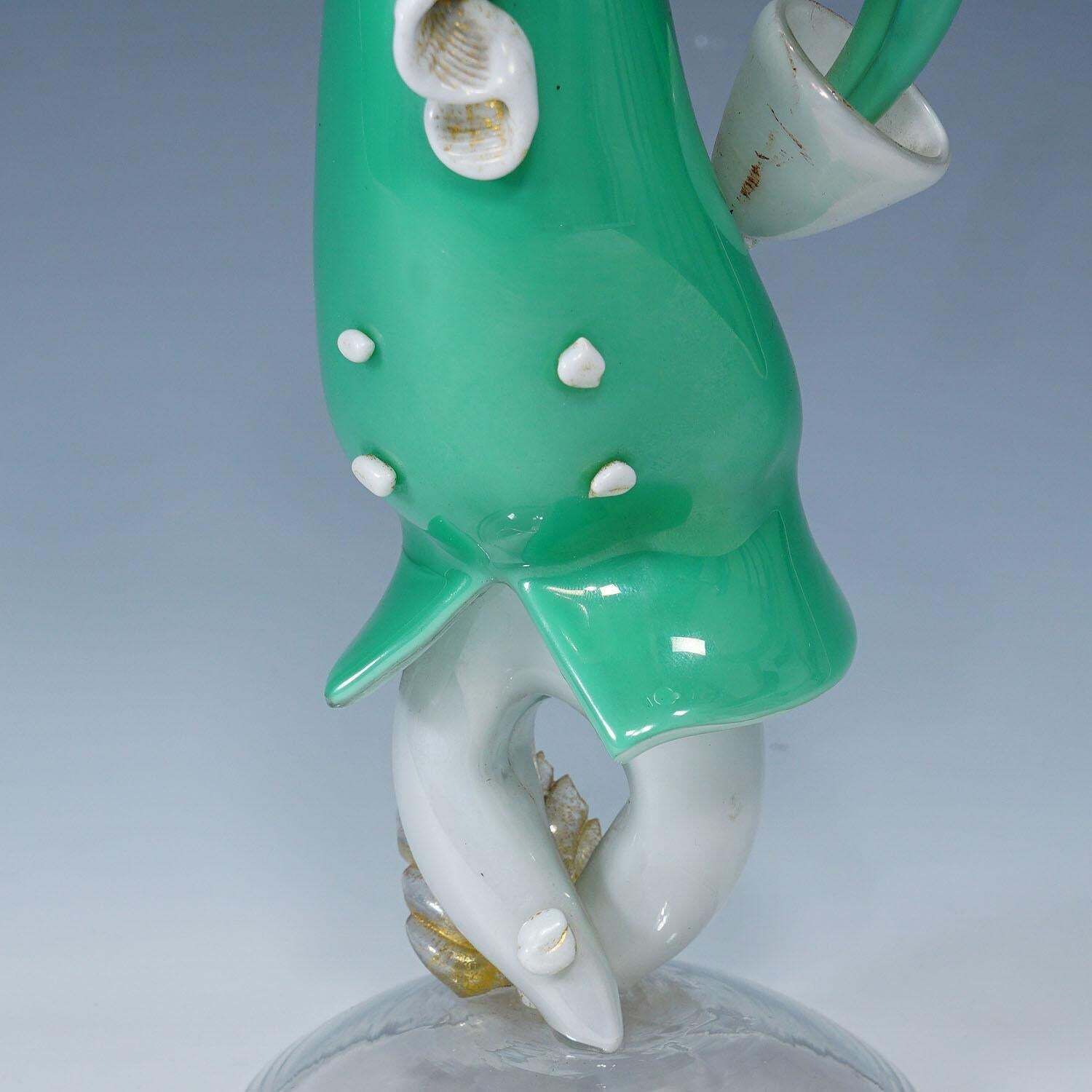 Vintage Murano Art Glass Sculpture Of A Venetian Carnivalist, Seguso Ca. 1940s photo vintage