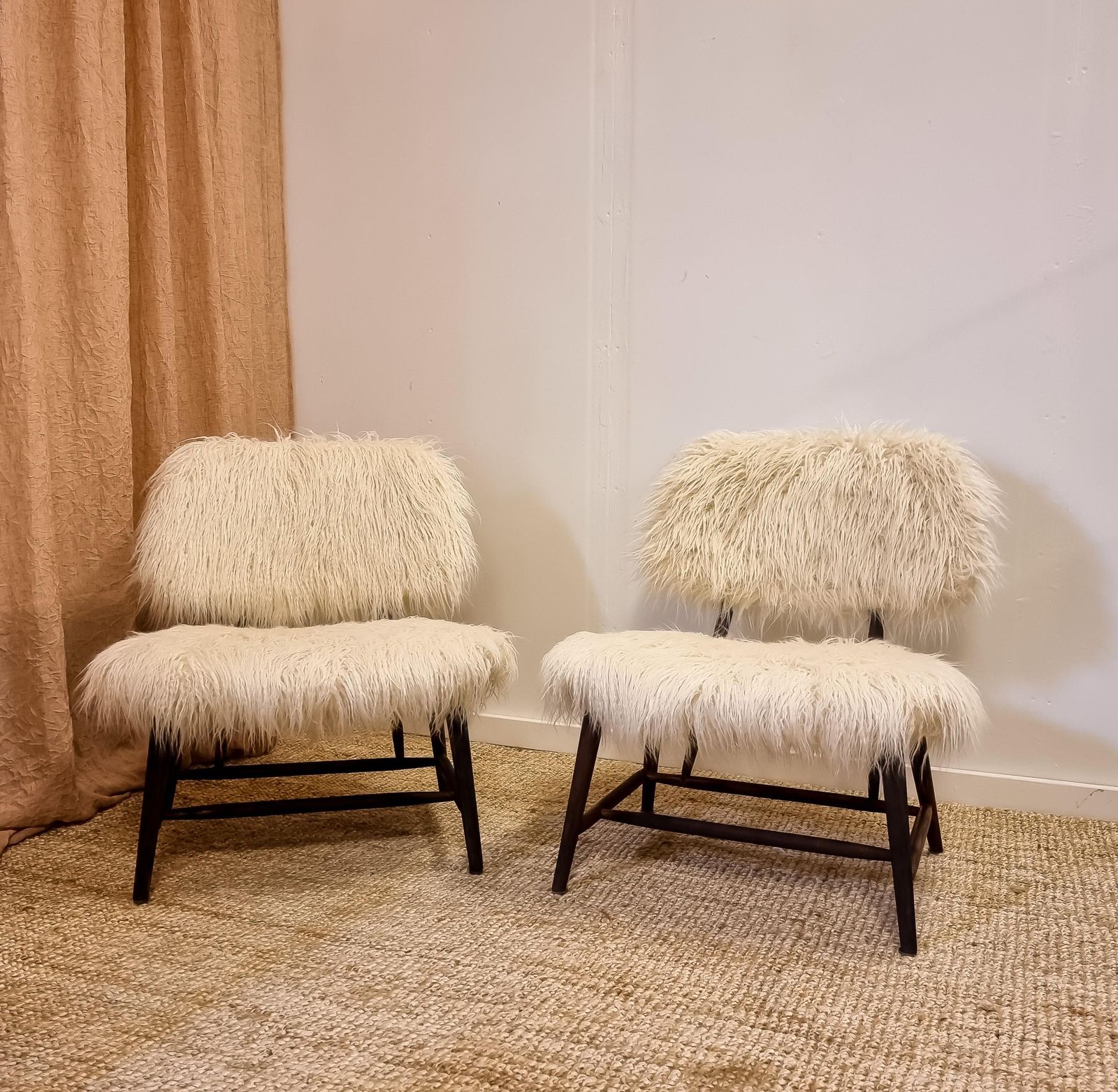 Alf Svensson, A Pair Of Classic Swedish Modern Chairs "Teve", Pierre Frey Fabric photo furniture