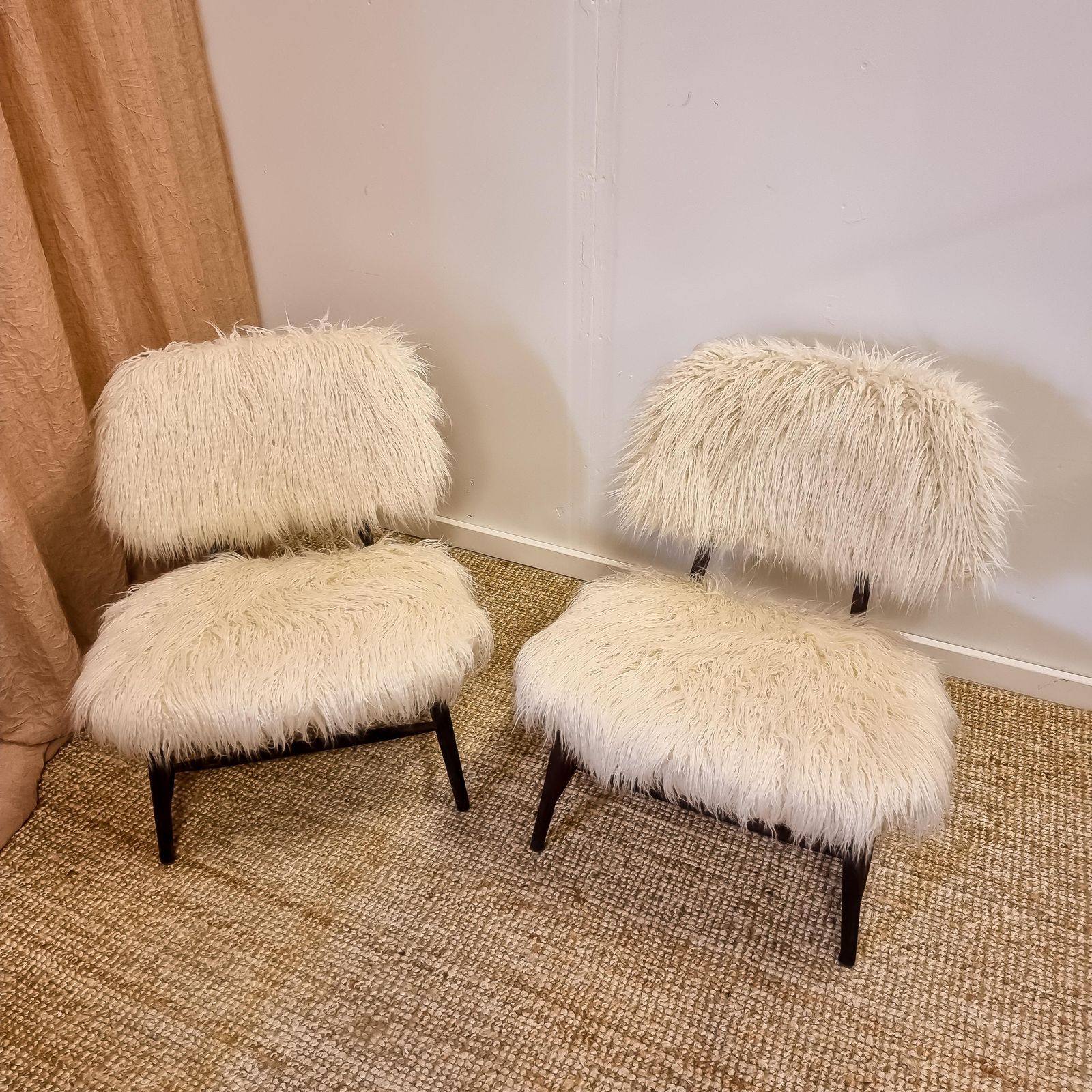 Alf Svensson, A Pair Of Classic Swedish Modern Chairs "Teve", Pierre Frey Fabric photo Furniture