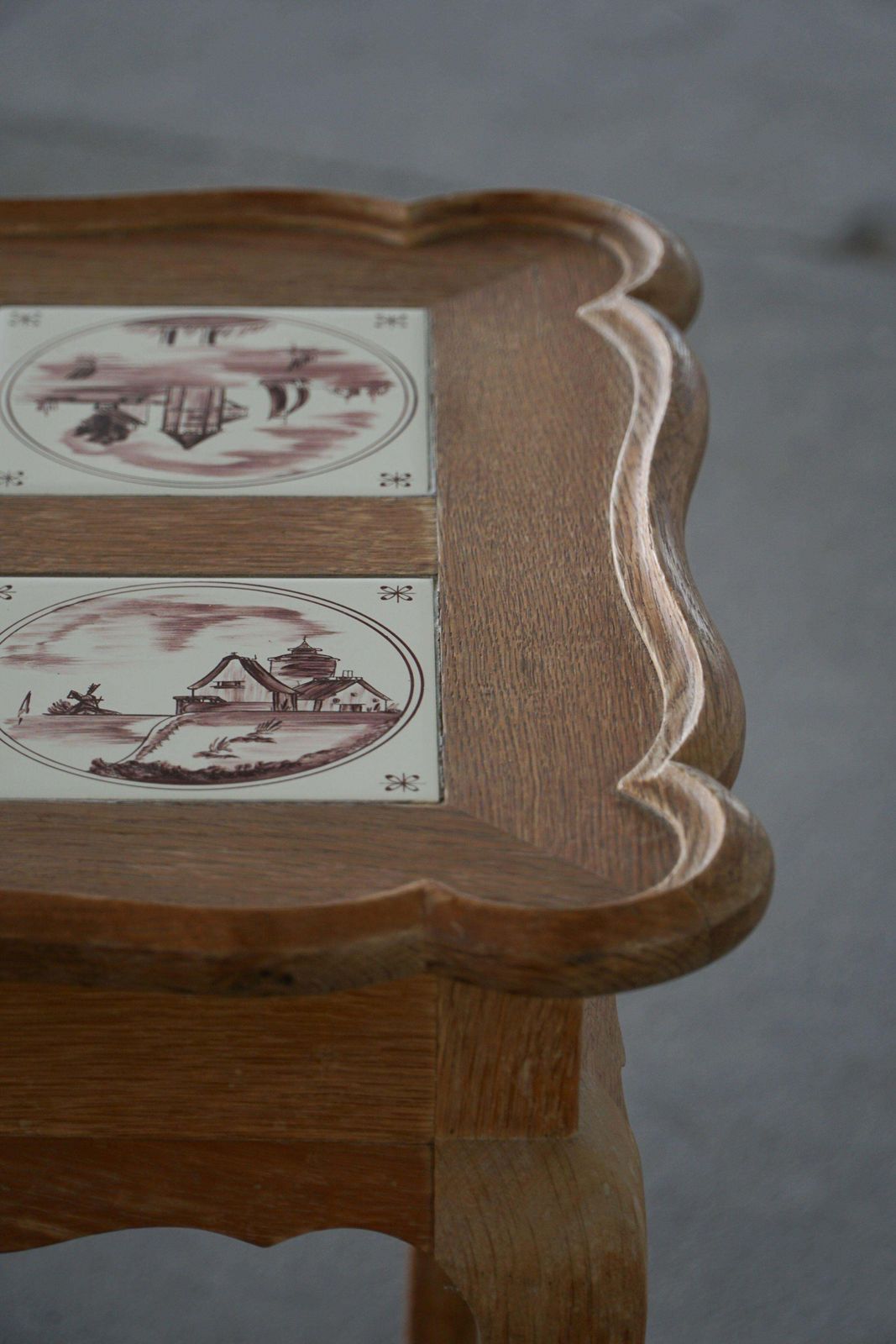 photo buy Danish Modern Oak Coffee Table / Console With Tiled Top, Frits Henningsen, 1950s