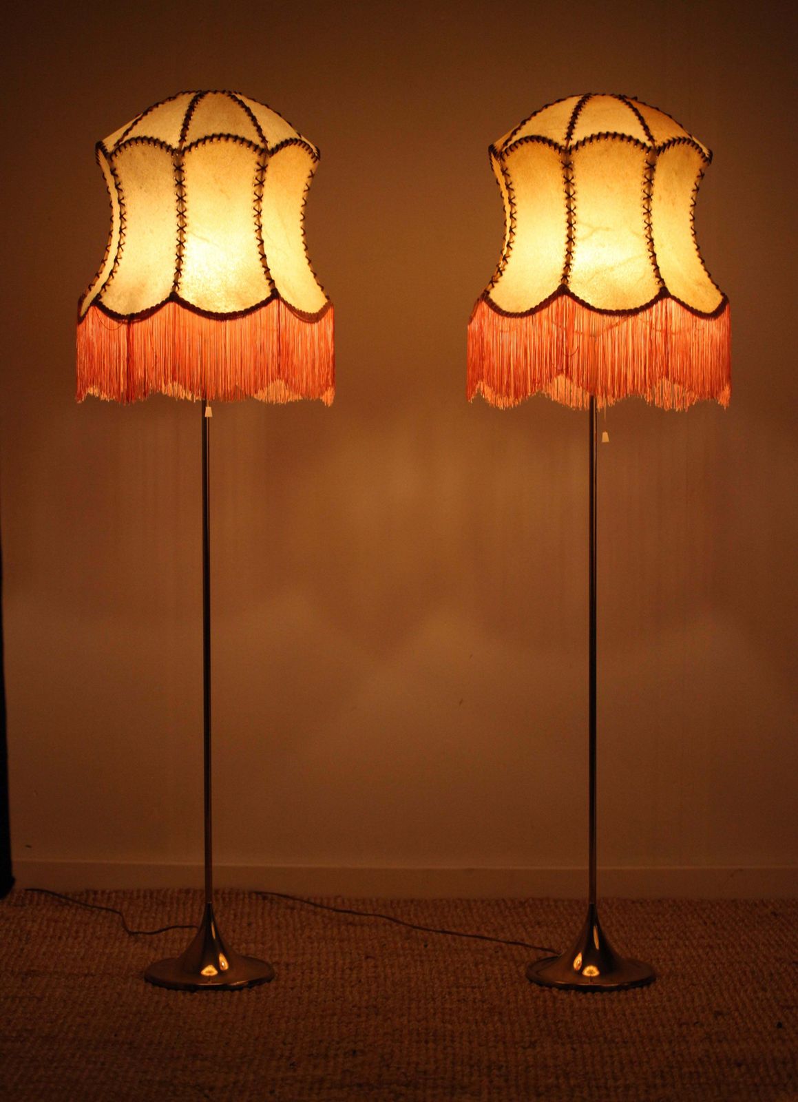 Bergboms, Pair Of Floor Lamps, G 024, Brass, Scandinavian Modern / Midcentury photo for sale