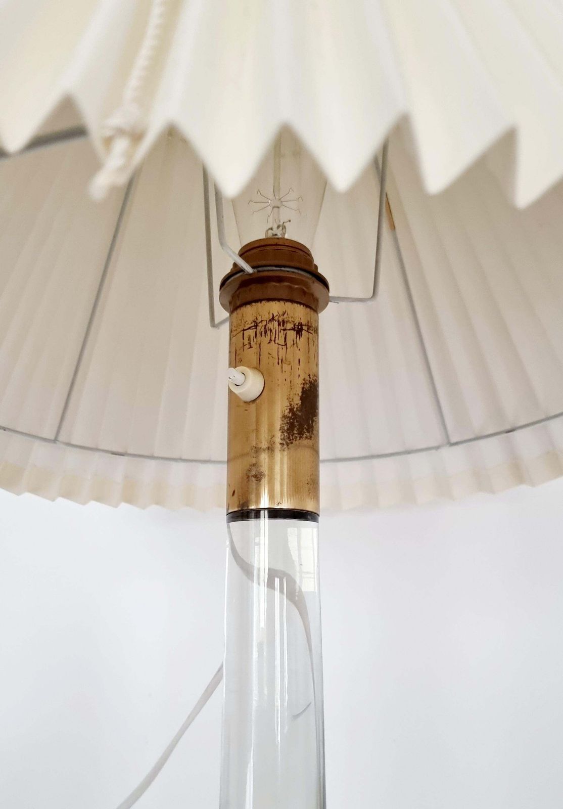 Table Lamp, Glass And Brass, Mid Century Modern / Scandinavian, Orno Oy Finland photo Lighting