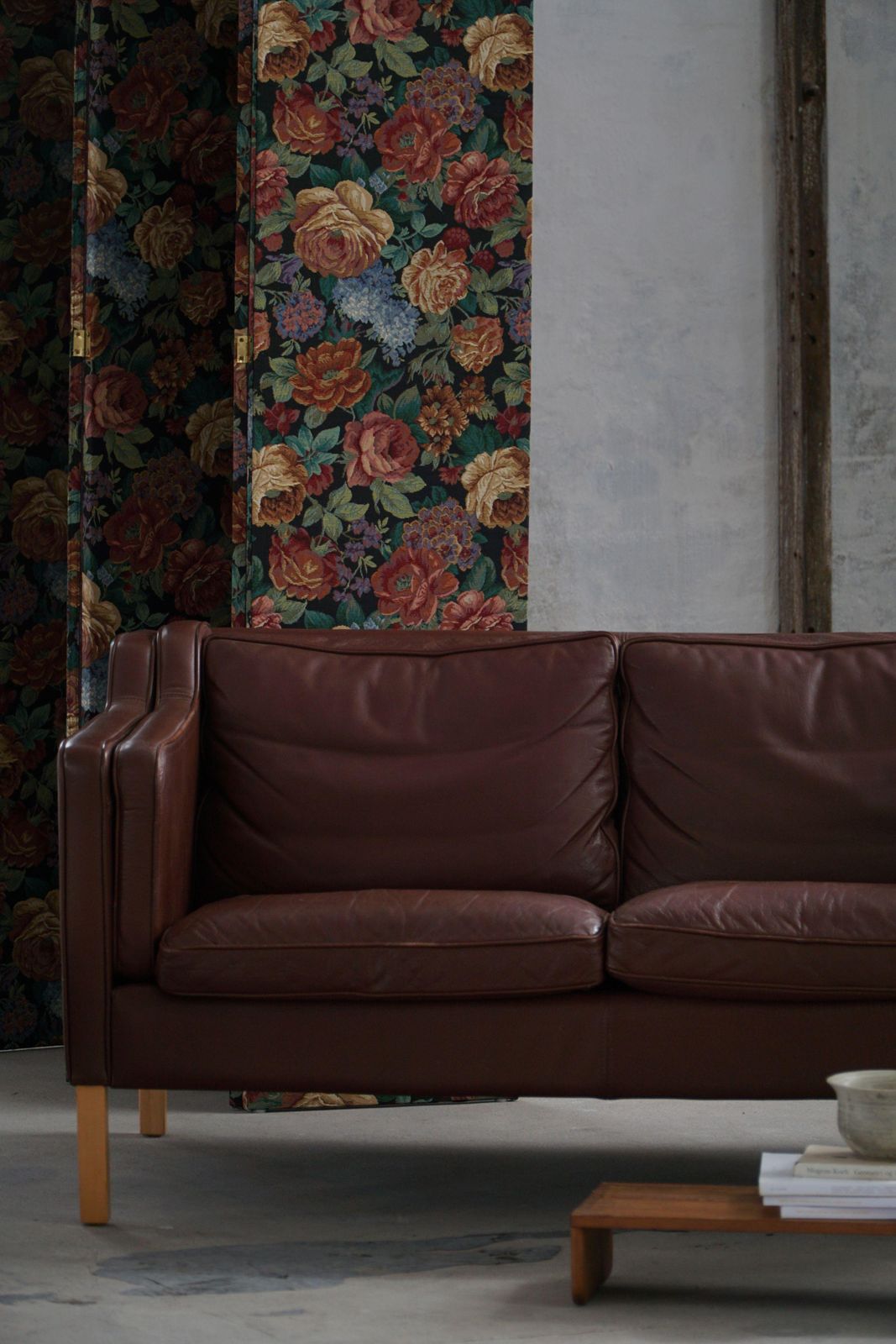 Stouby Møbelfabrik, Mid Century 2 Seater Sofa In Brown Leather, 1970s photo for sale
