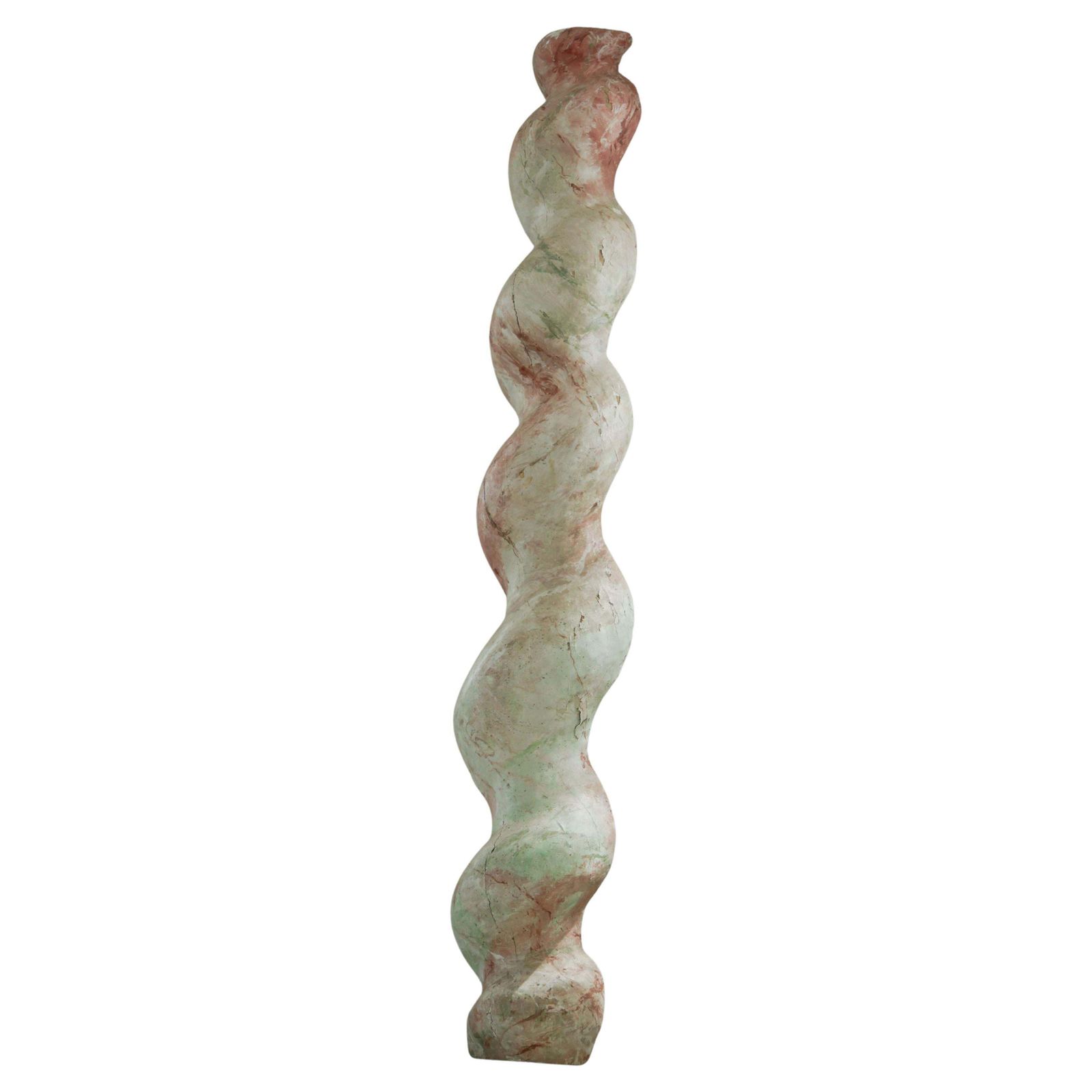 Large Antique 18th Century Italian Sculptural Wooden Barley Twisted Pedestal