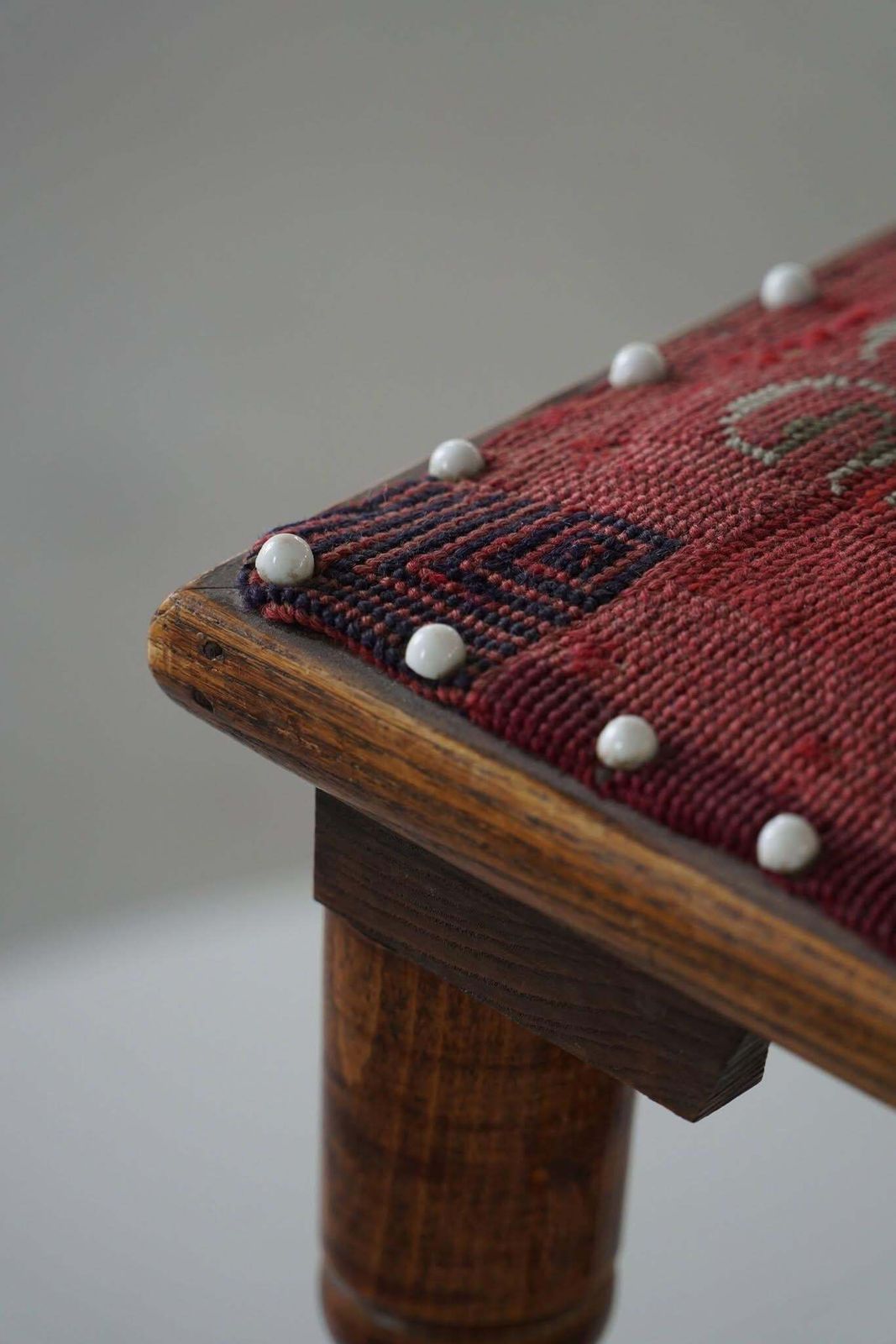 Scandinavian Almue Stool In Wood & Fabric, Late 19th Century photo 361.0