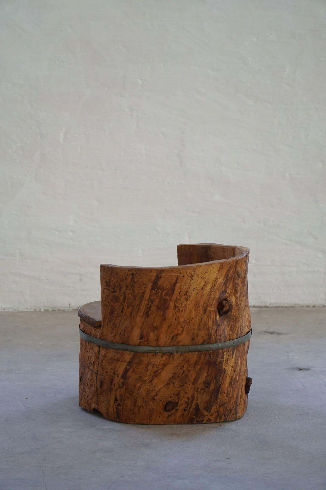 Primitive Stump Chair In Pine, Hand Carved, Swedish Modern, Wabi Sabi, 1900s photo buy
