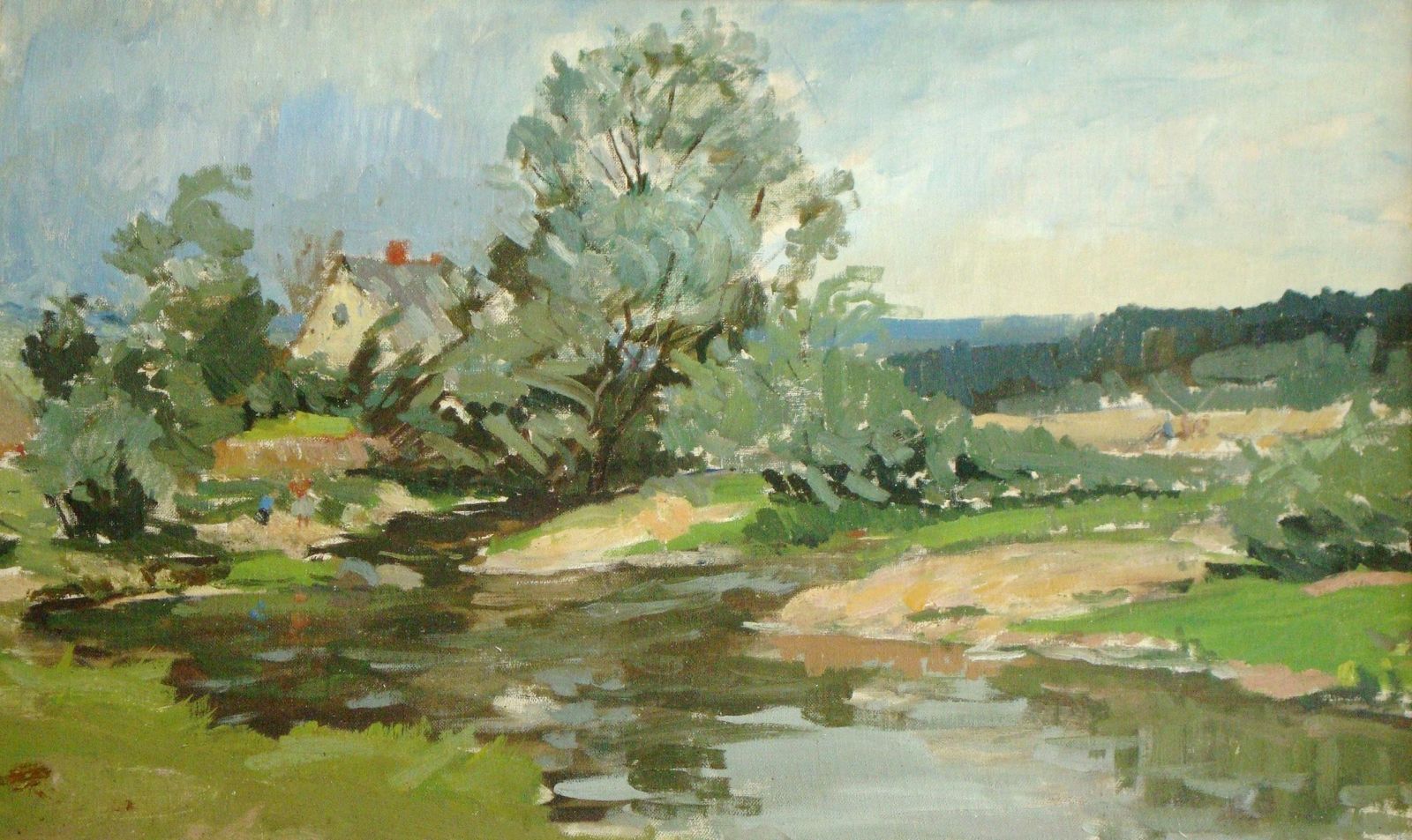 Vitolds Svirskisthe River. Canvas, Cardboard, Oil, 50x80 Cm1987