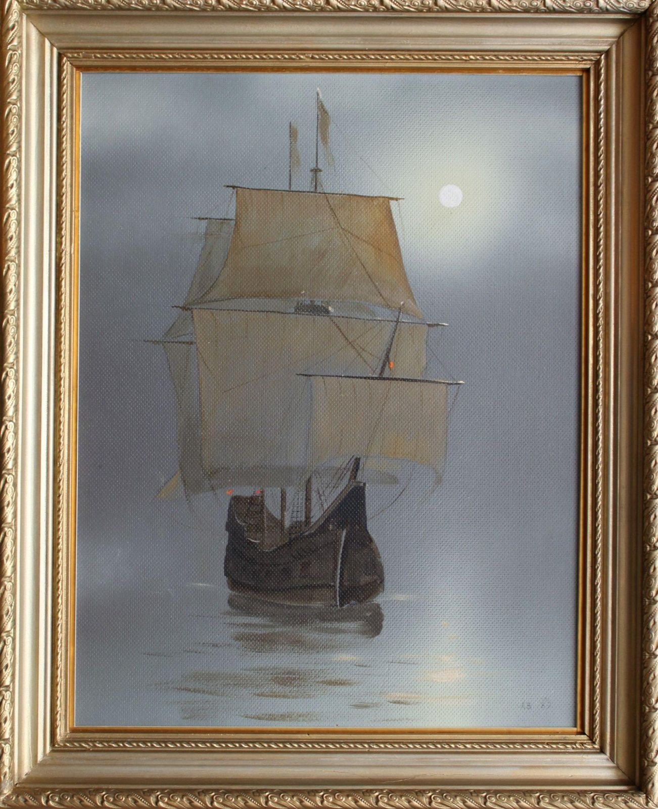 Vasily Hvatovsailboat  Oil/ Canvas, 50x40 Cm, 19891989 photo furniture