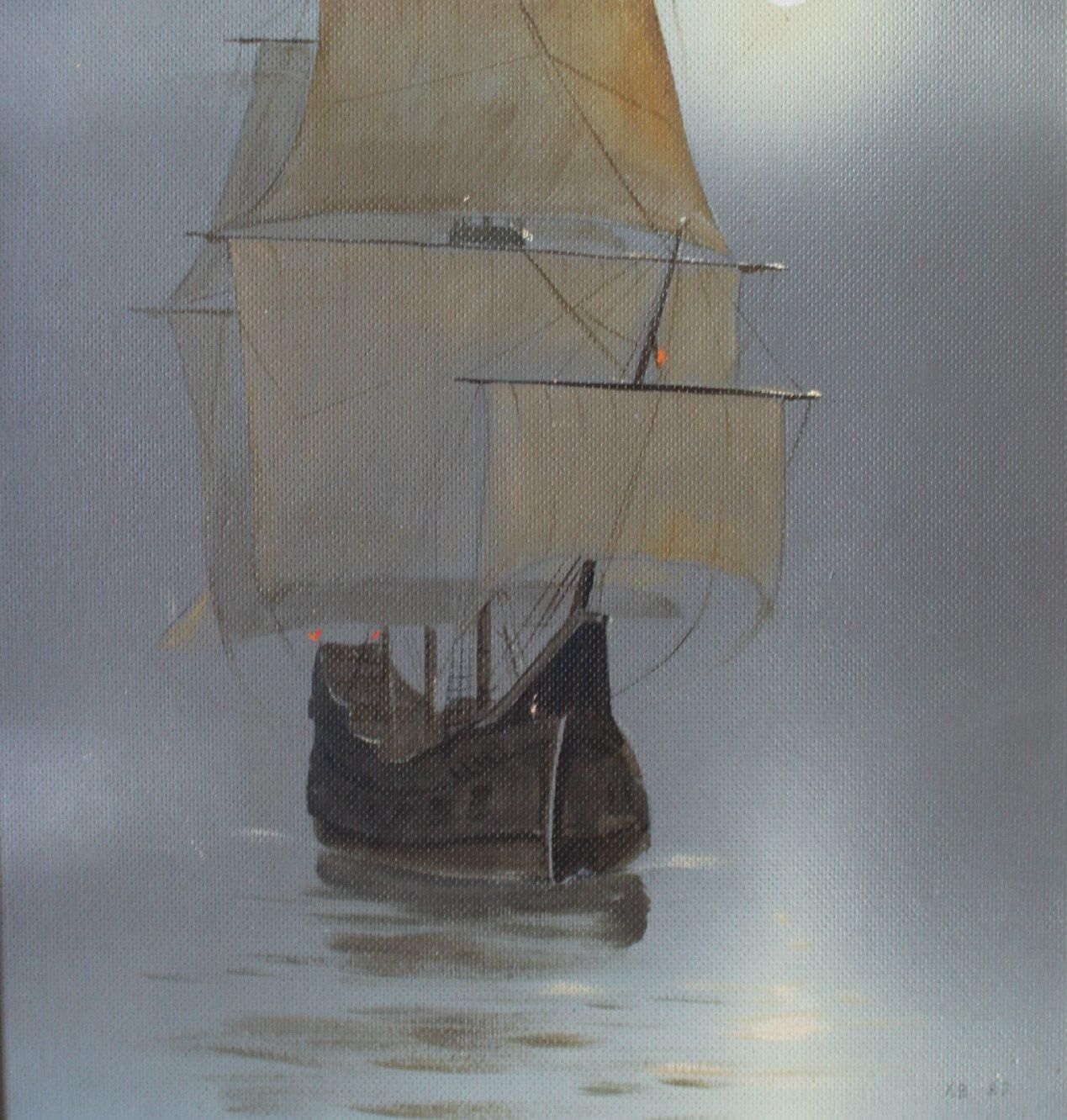 Vasily Hvatovsailboat  Oil/ Canvas, 50x40 Cm, 19891989 photo Art