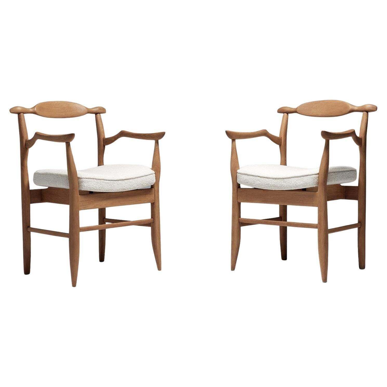 Guillerme Et Chambron Pair Of “Fumay” Dining Armchairs For Votre Maison, France