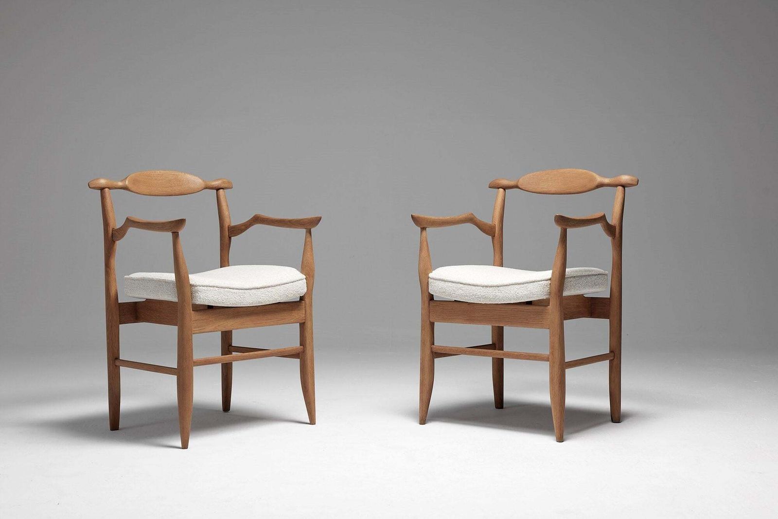 Guillerme Et Chambron Pair Of “Fumay” Dining Armchairs For Votre Maison, France photo furniture