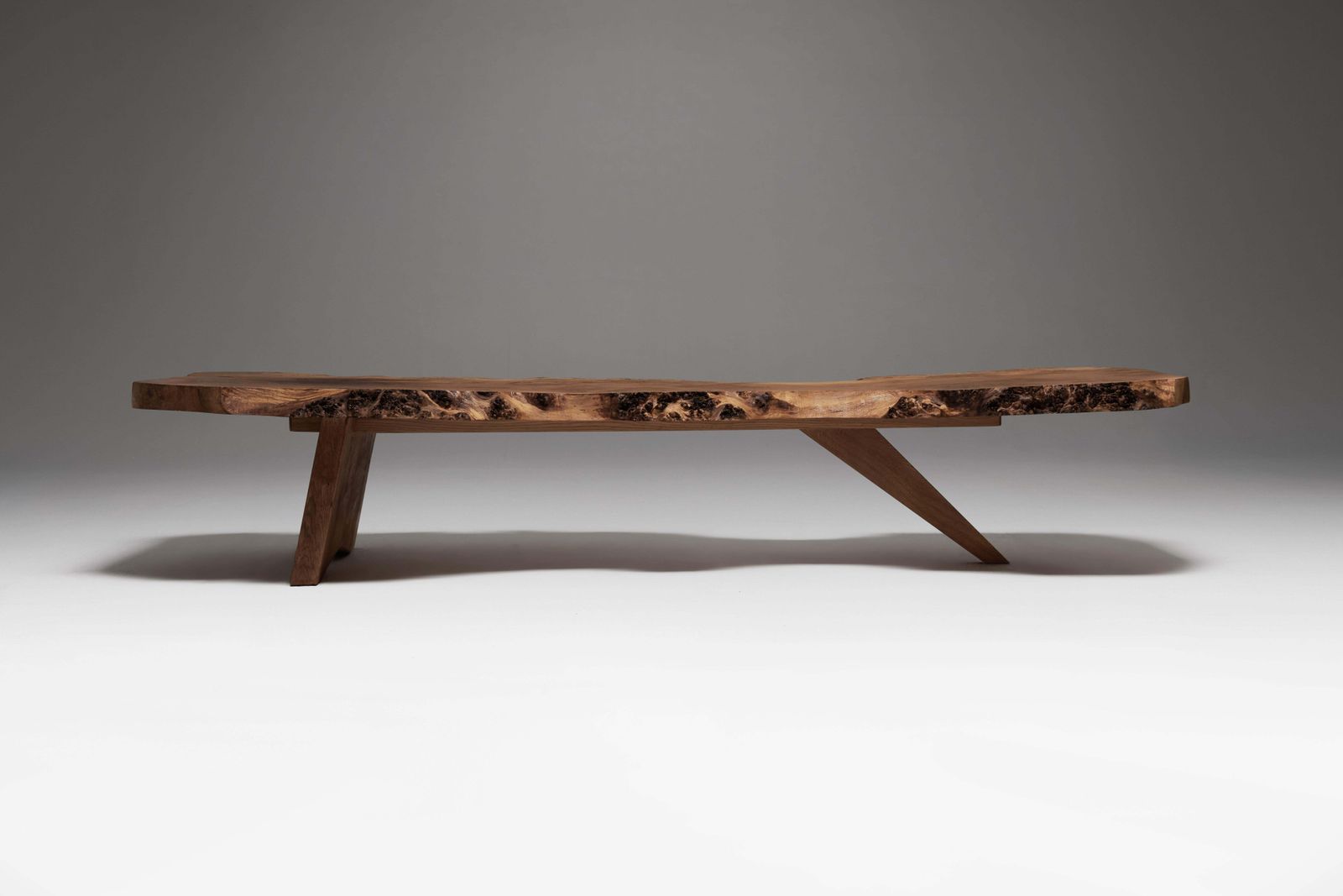 Exceptional And Large Coffee Table,  English Oak Burl, 1970s. photo for sale