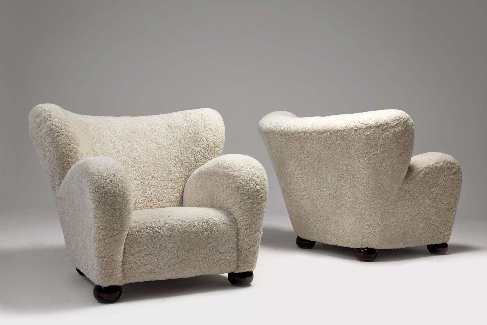 Marta Blomstedt  Sheepskin Wing Chairs For The Aulanko Hotel, Finland, 1930s. photo for sale