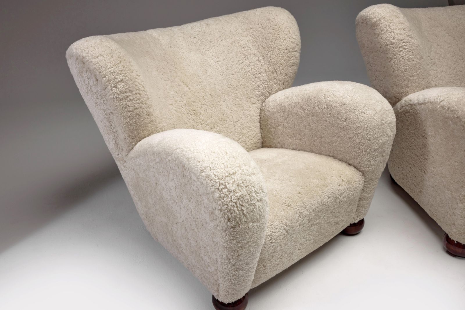 Marta Blomstedt  Sheepskin Wing Chairs For The Aulanko Hotel, Finland, 1930s. photo vinterior