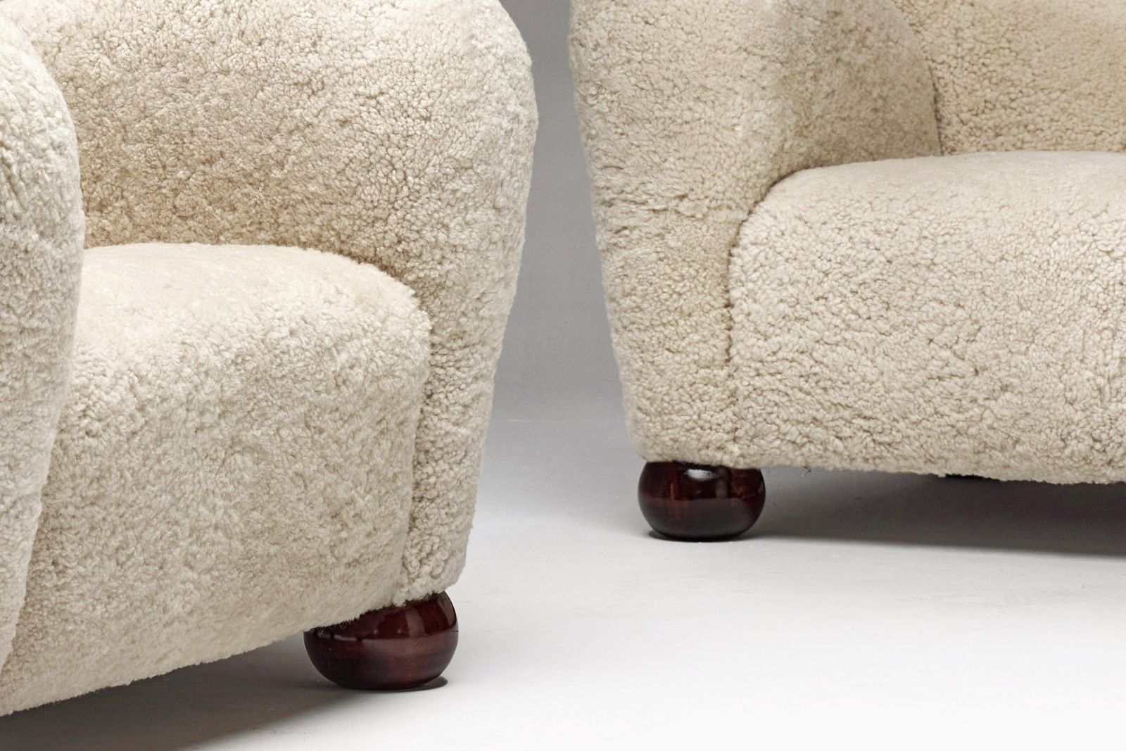 Marta Blomstedt  Sheepskin Wing Chairs For The Aulanko Hotel, Finland, 1930s. photo vintage