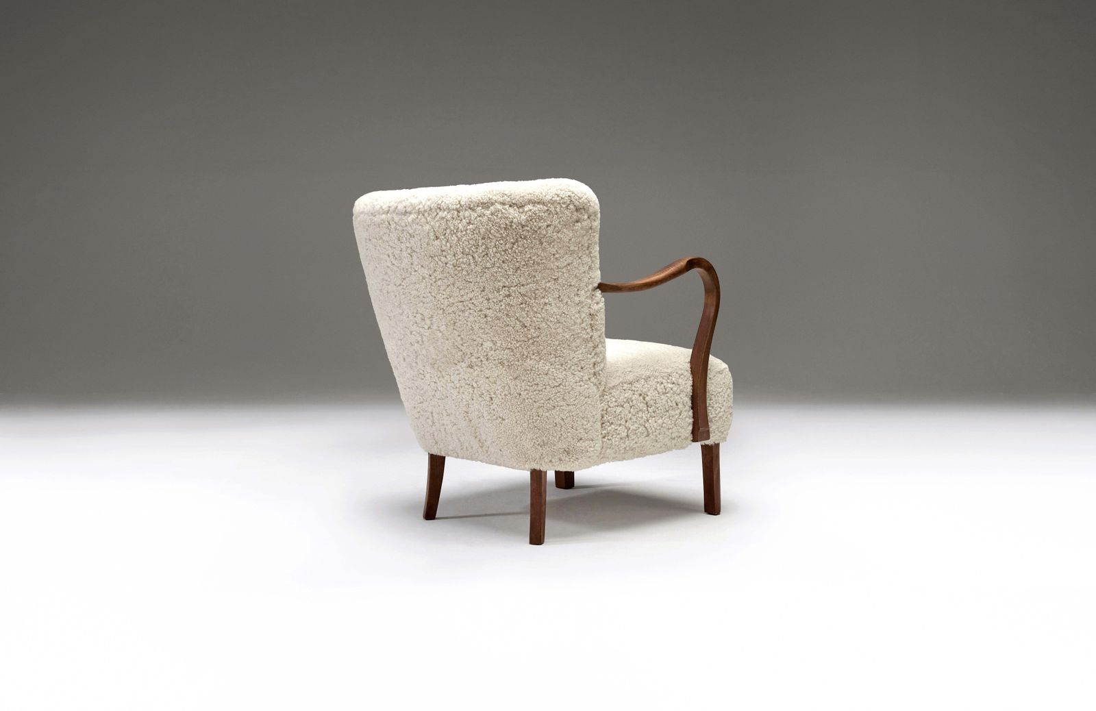 Armchair With Curved Wooden Armrests By Danish Cabinetmaker, 1950s photo Furniture