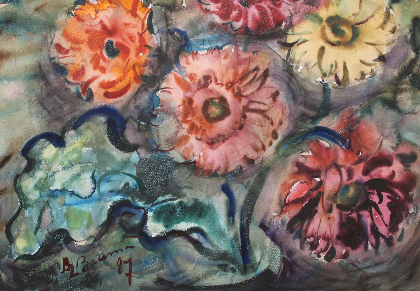 Dzidra Baumagerberas  1987. Paper, Watercolor, 49x55 Cm1987 photo furniture