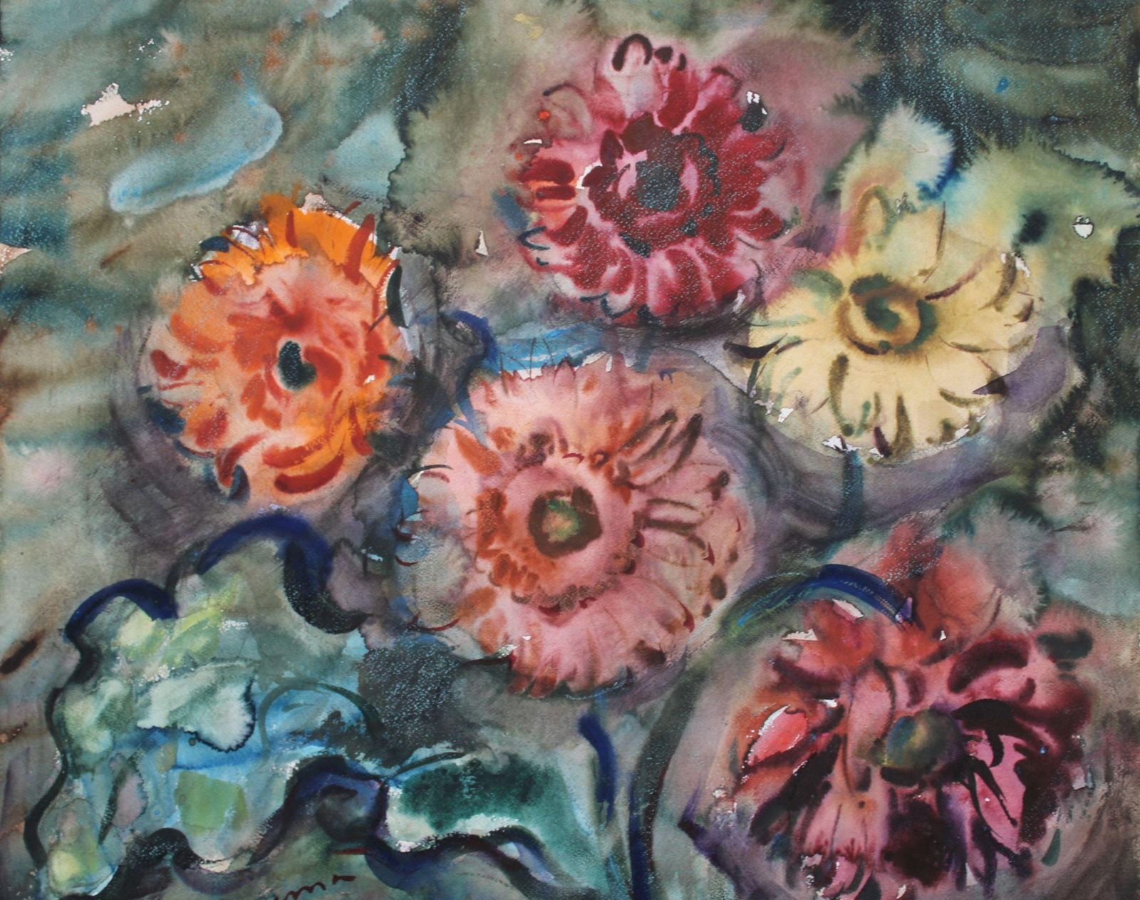 Dzidra Baumagerberas  1987. Paper, Watercolor, 49x55 Cm1987 photo for sale