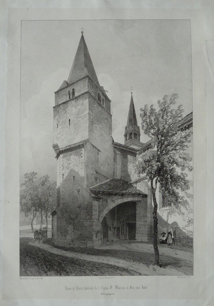 Tower And Side Door Of The Saint Maclou Church In Bar Sur Aube (Champagne)