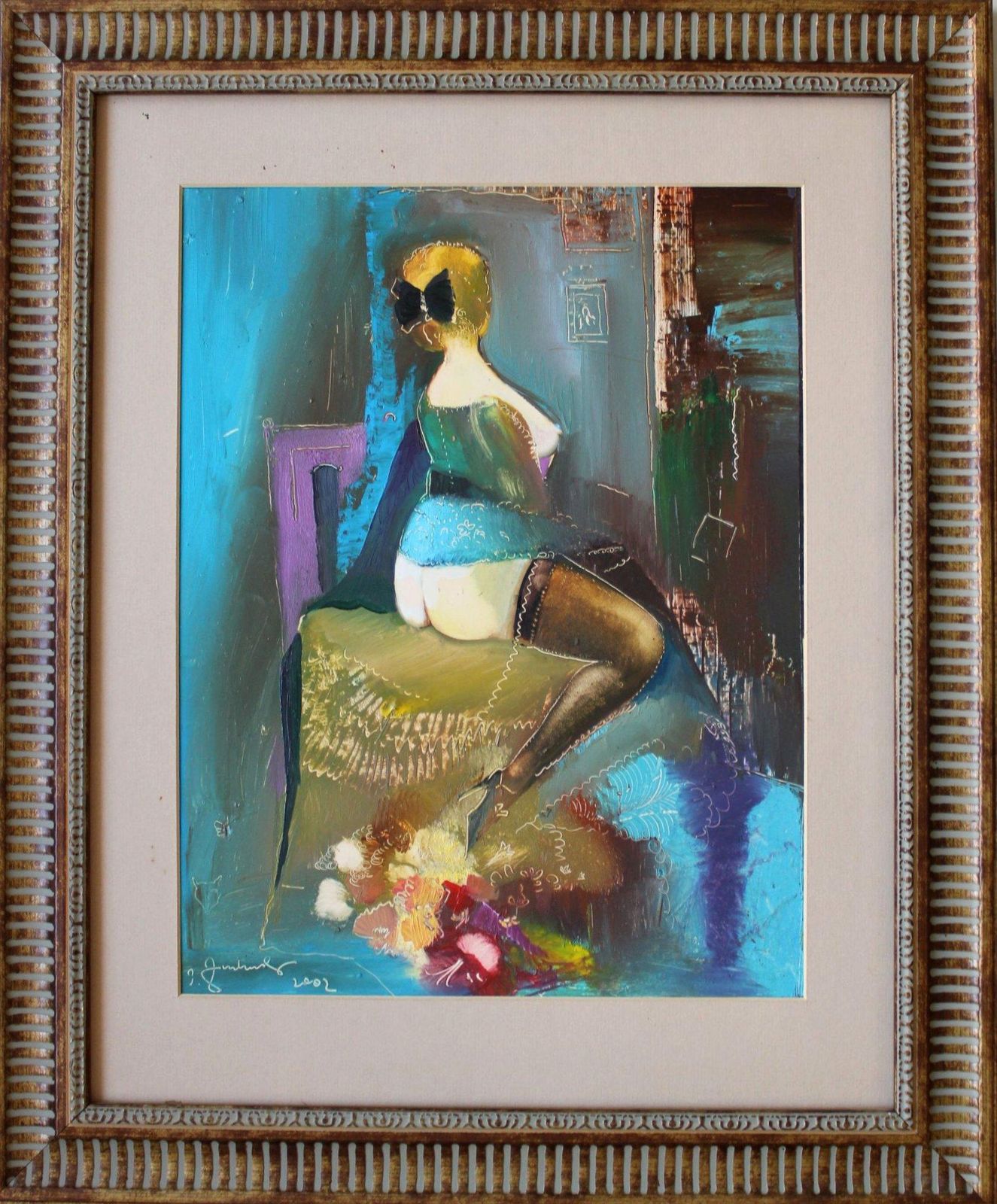 Juris Zvirbulisboudoir  Oil/Cardboard, 40x30 Cm1986 photo furniture