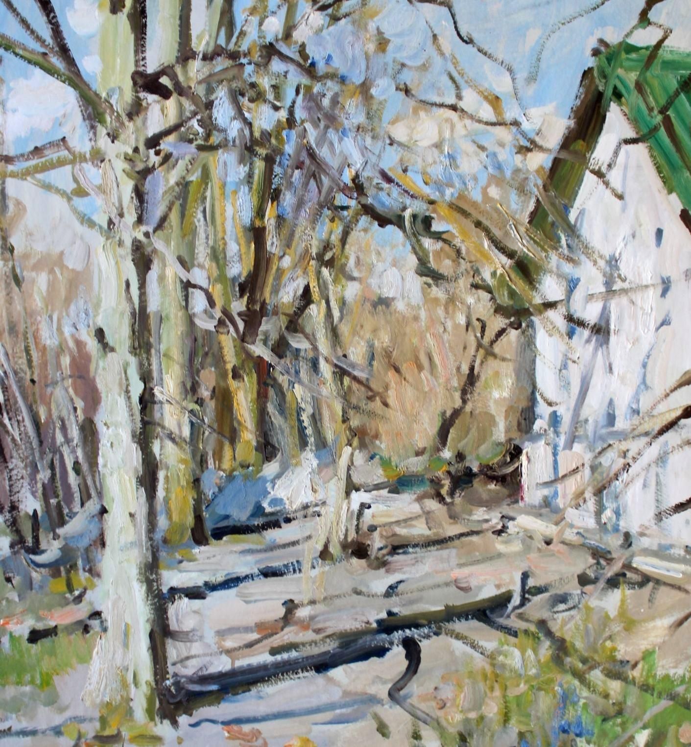Edgars Vinterssunny Alley  Cardboard/Oil, 87x65.5 Cm, 19711971 photo for sale