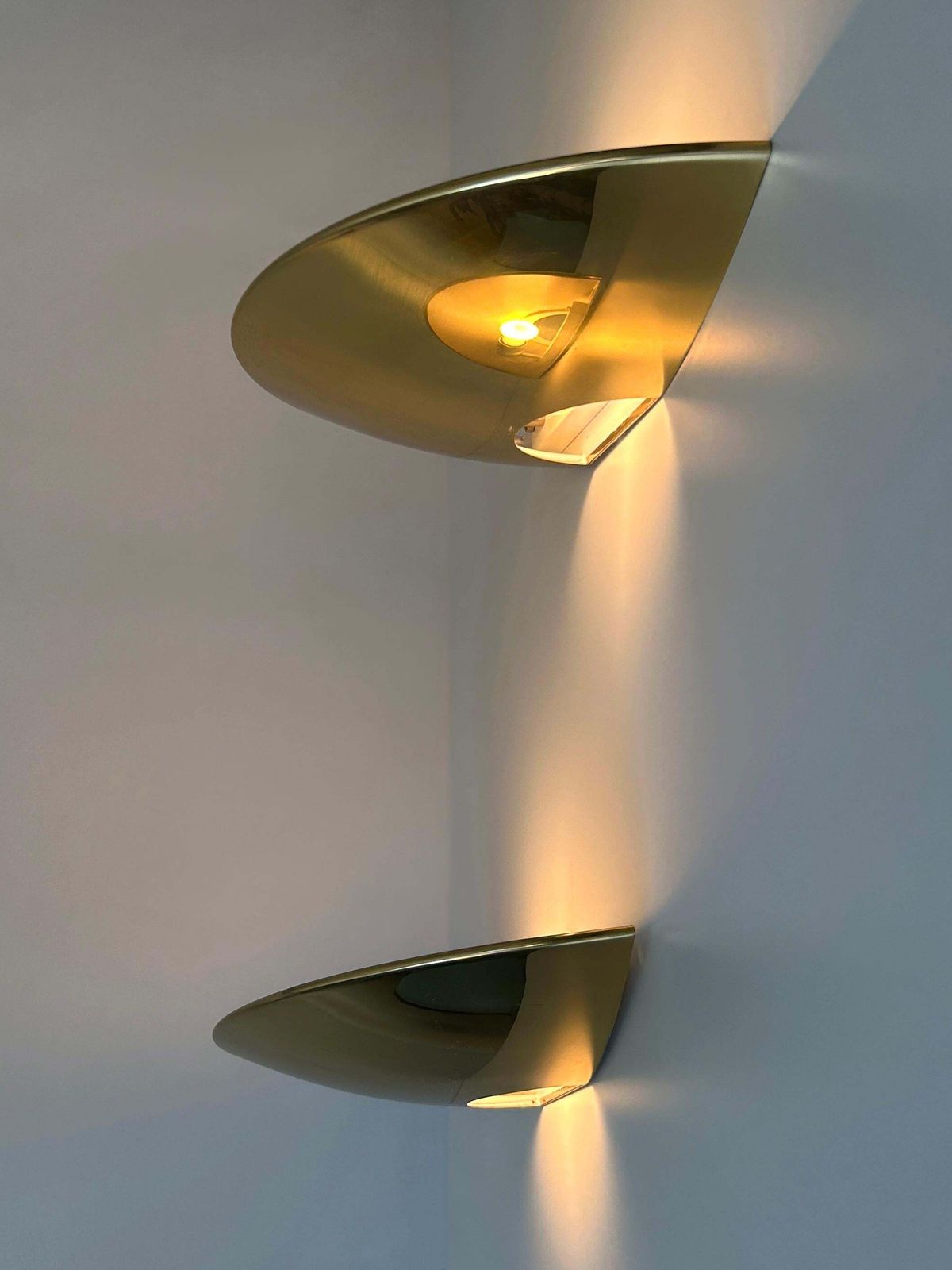 photo buy Set Of Two Elegant Brass Wall Lamps Or Sconces By Florian Schulz Germany 1970s