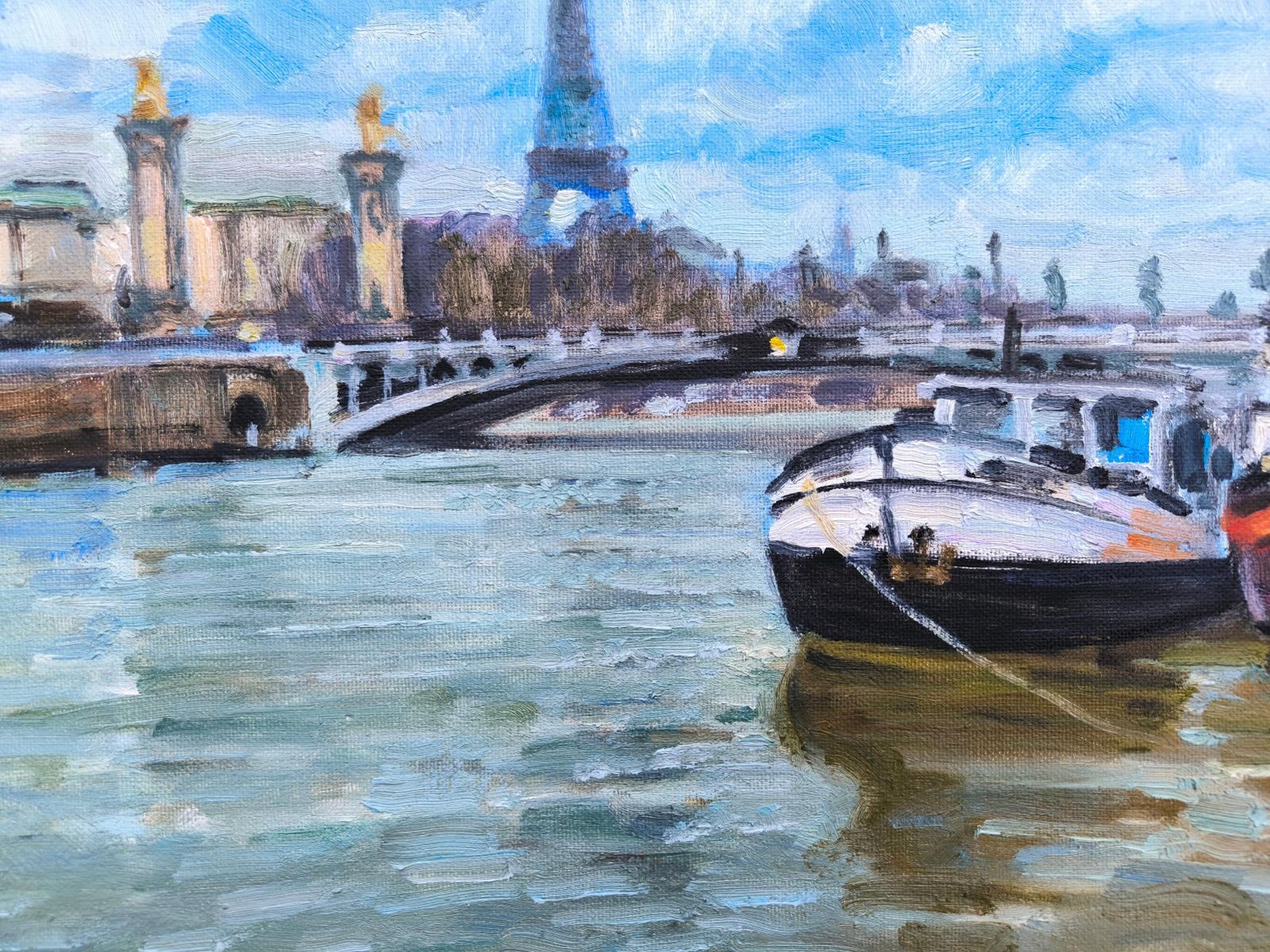 Vladimir Ilibayev Near The Alexander Bridge.  Canvas/Cardboard/Oil, 50 X 61 Cm, 20252025 photo Art