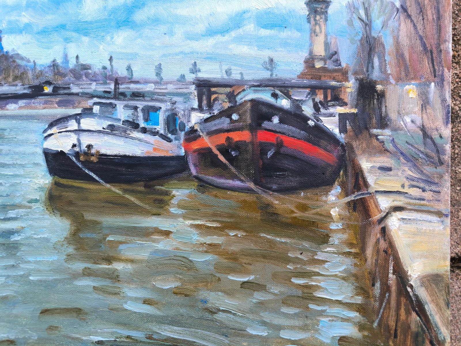 Vladimir Ilibayev Near The Alexander Bridge.  Canvas/Cardboard/Oil, 50 X 61 Cm, 20252025 photo vinterior