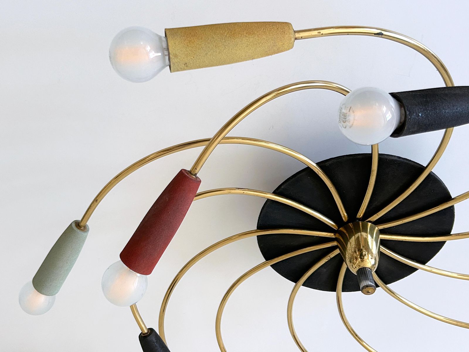 photo vinterior Amazing Twelve Flamed Sputnik Chandelier Or Ceiling Lamp 'Tornado' Germany 1950s