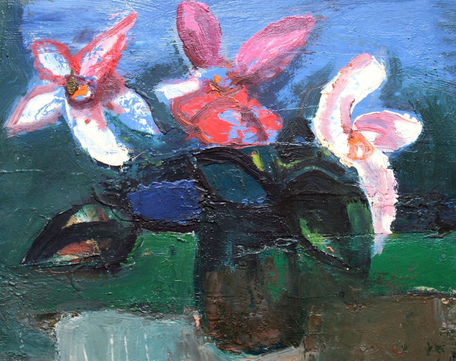 Aleksandr Rodin (1922 2001)flowers, Canvas/Oil, 38x46 Cm1993 photo furniture