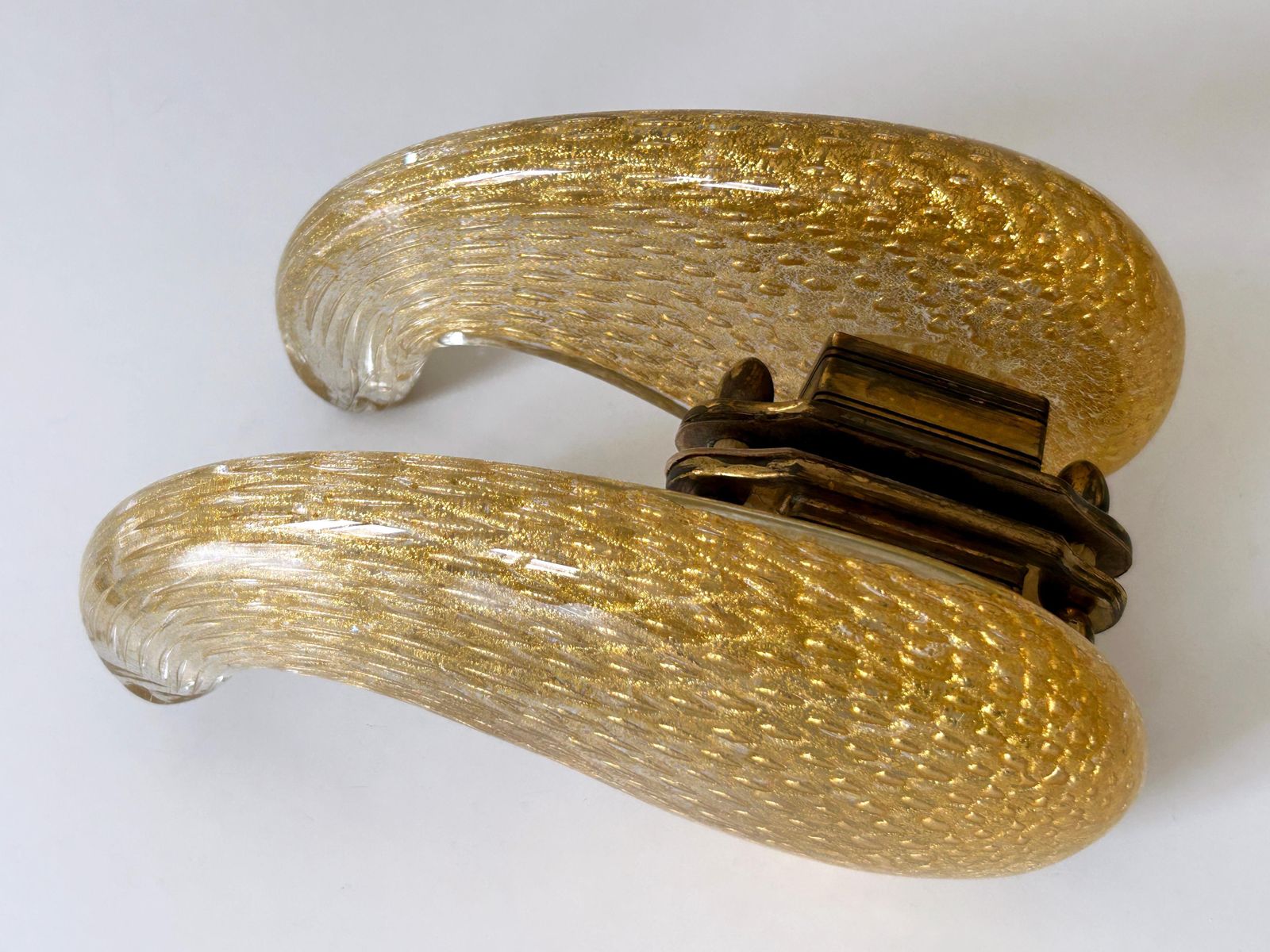 Exceptional Mid Century Murano Glass Push & Pull Door Handles By Seguso 1950s photo vintage