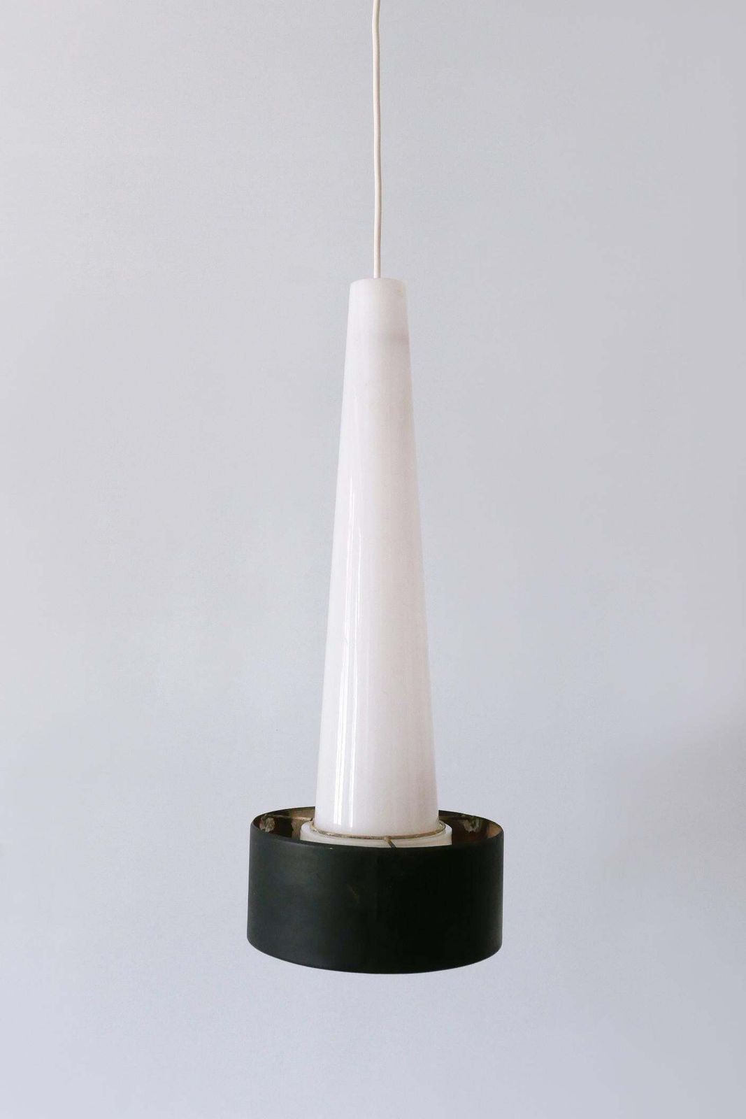 Xl Mid Century Lucite & Metal Church Pendant Lamp Or Hanging Light Germany 1960s photo for sale