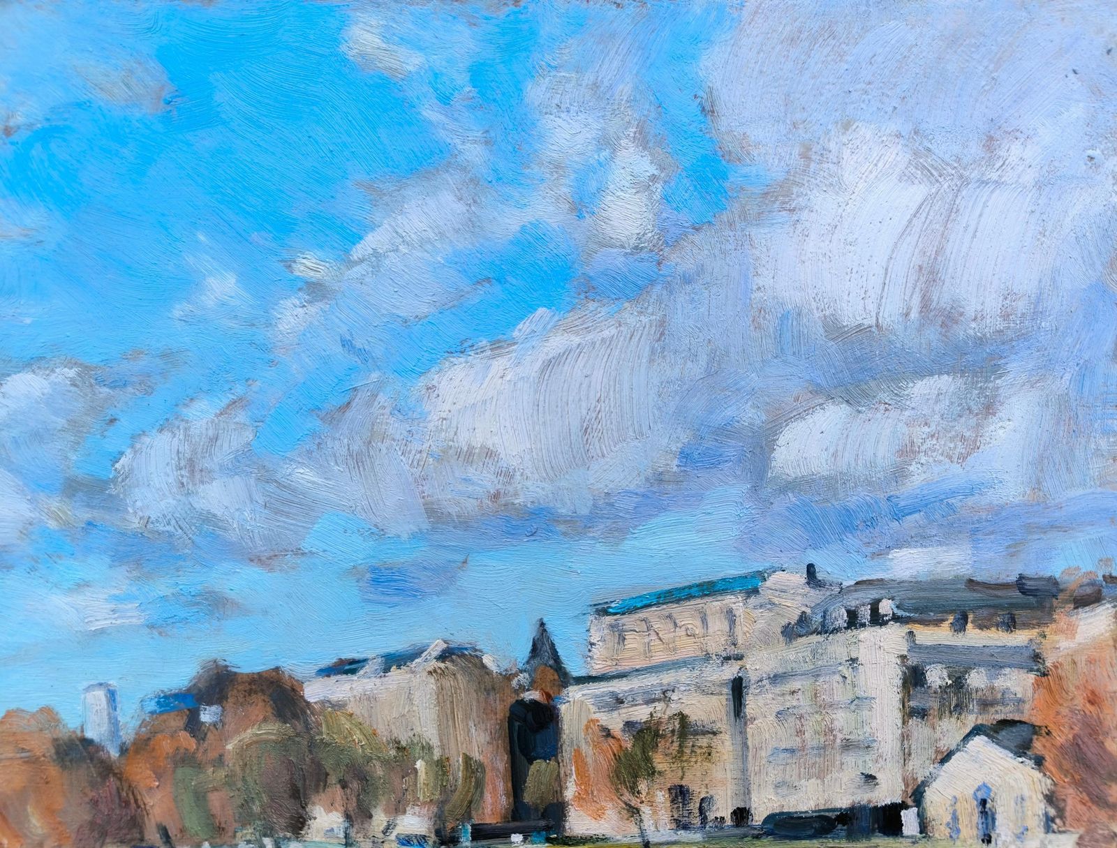 Vladimir Ilibayev Spring In Paris.Cardboard/ Oil, 47 X 59 Cm, 20252025 photo furniture