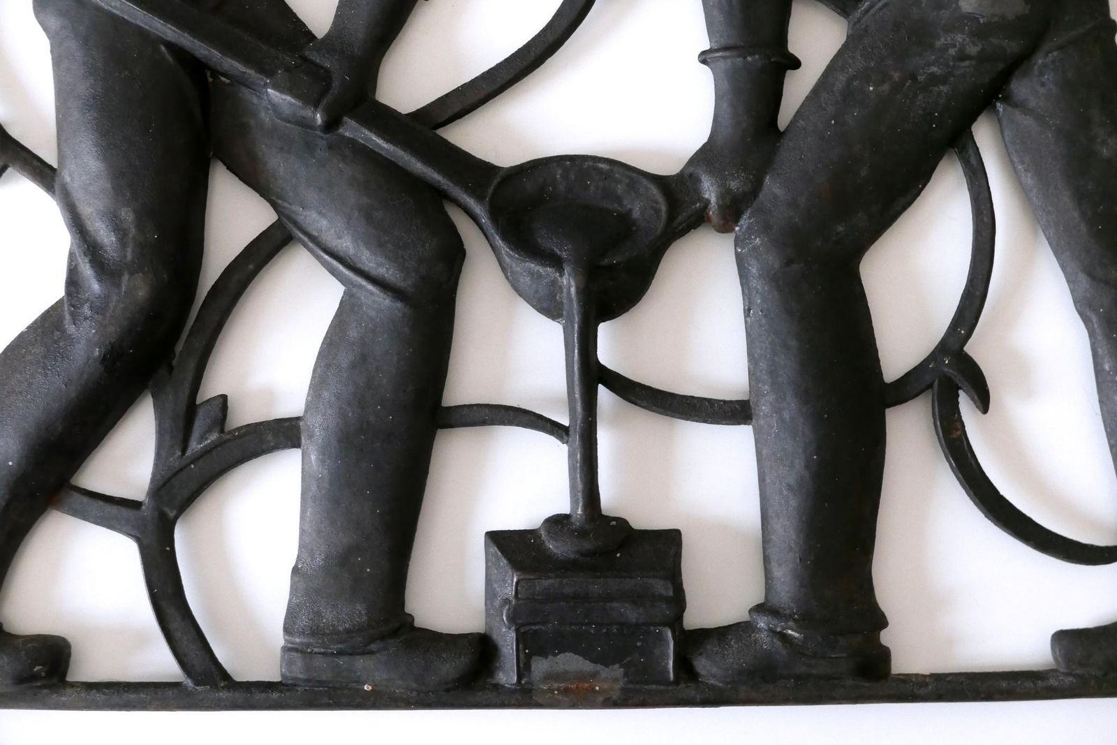 Cast Iron Art Deco Wall Relief „Unsere Arbeit“ By Heinrich Moshage 1929 Germany photo buy