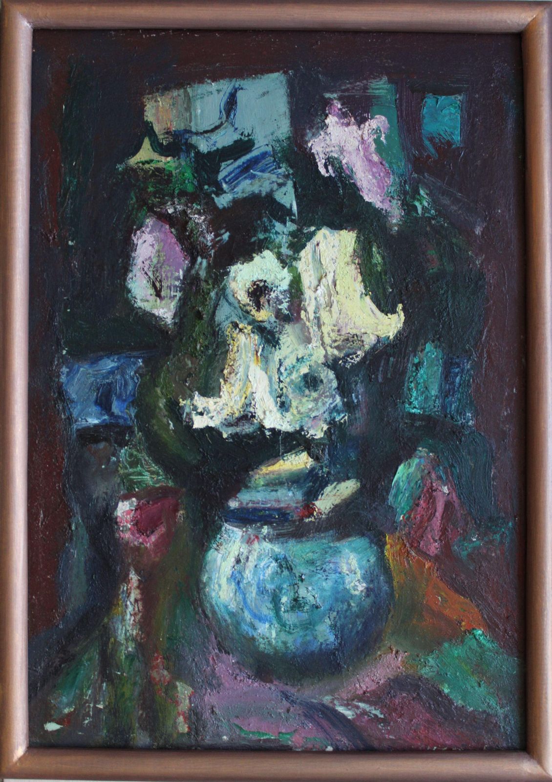 Aleksandr Rodin (1922 2001)flowers, Cardboard/Oil, 59x41 Cm, 19931993 photo furniture