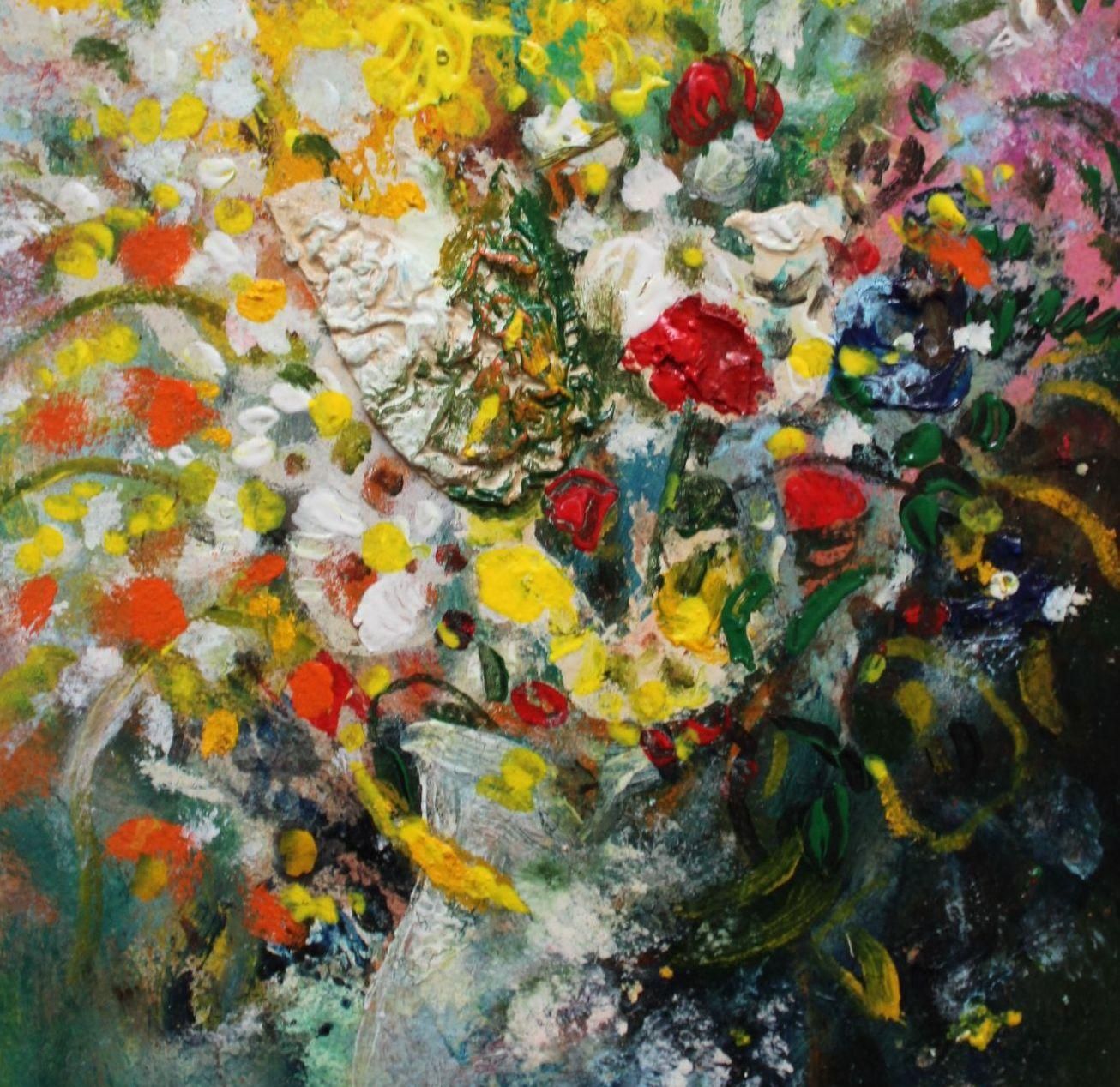 Uldis Krauzeflowers, 31x22 Cm, Cardboard/Mixed Media2023 photo for sale