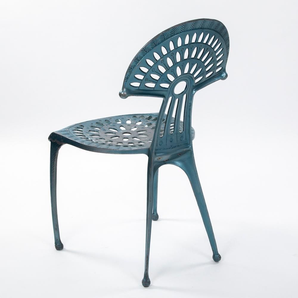 photo furniture 3 Spanish Turquise Aluminium Vintage Chairs By Oscar Tusquets Blanca 1980s