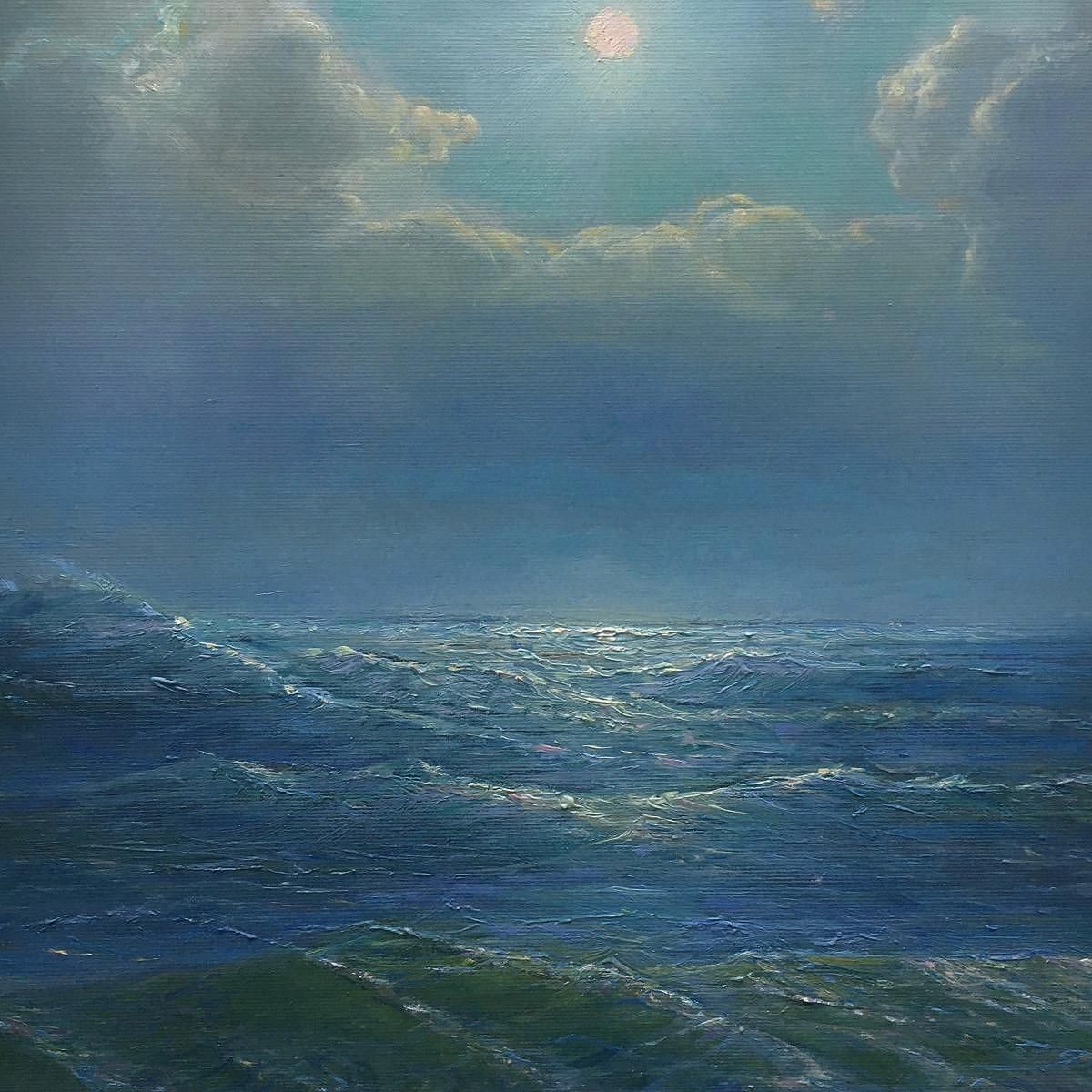 Igor Maikovblack Blue Sea,  Oil/Canvas, 80x100 Cm, 2022.2022 photo furniture