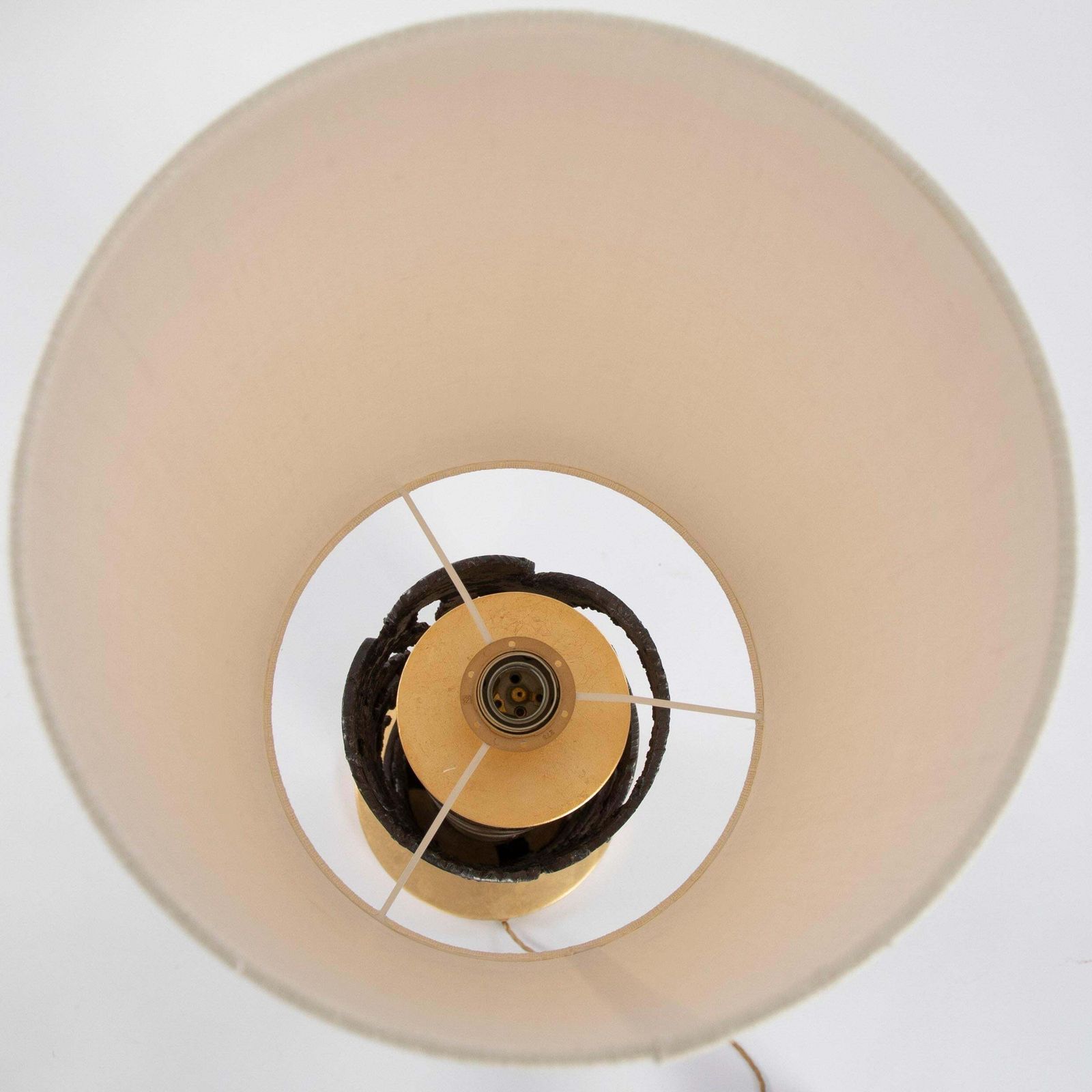 Italian Mid Century Cast Iron Floor Lamp In Gold Brown By Banci, Firenze 1980s photo vinterior