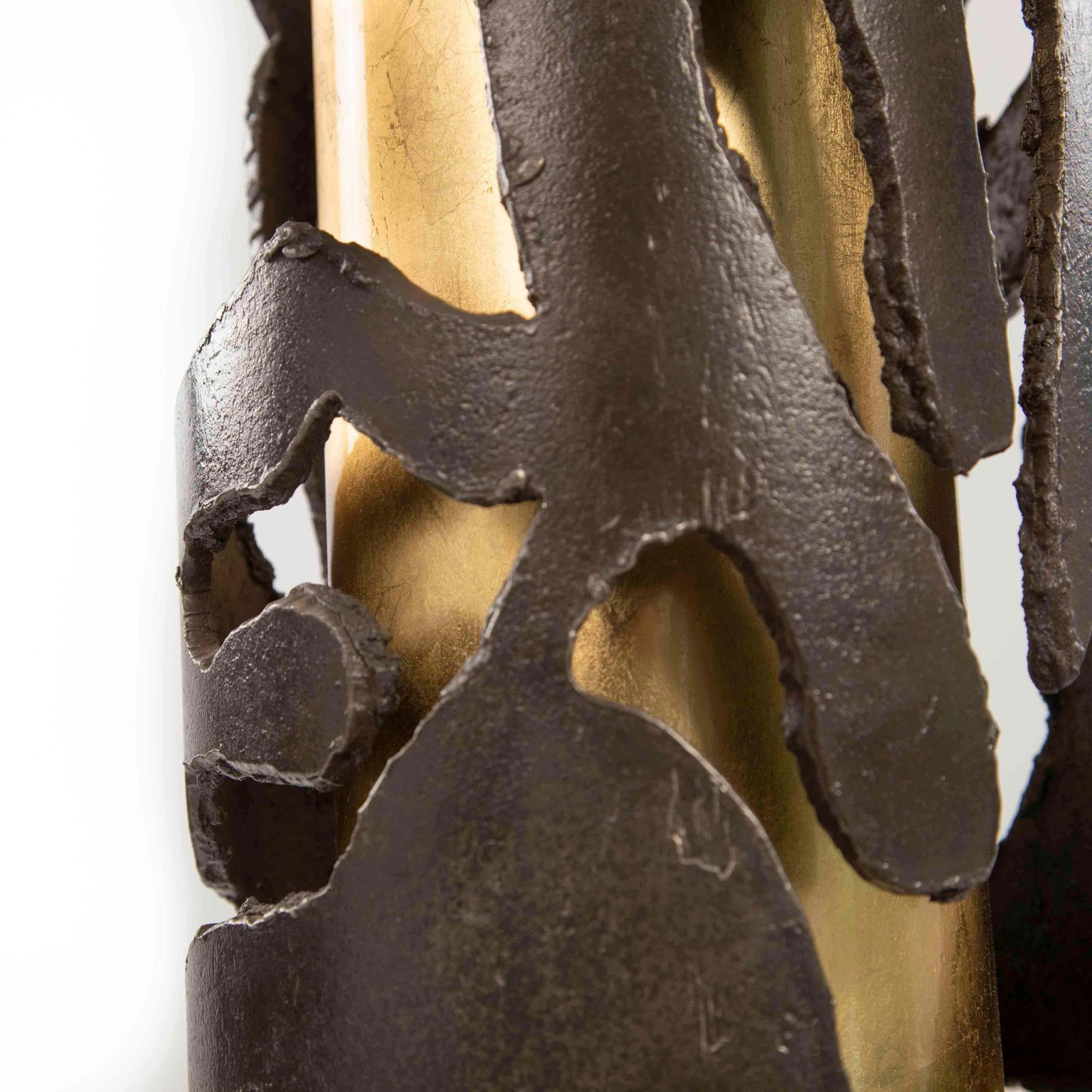 photo for sale Italian Mid Century Cast Iron Floor Lamp In Gold Brown By Banci, Firenze 1980s