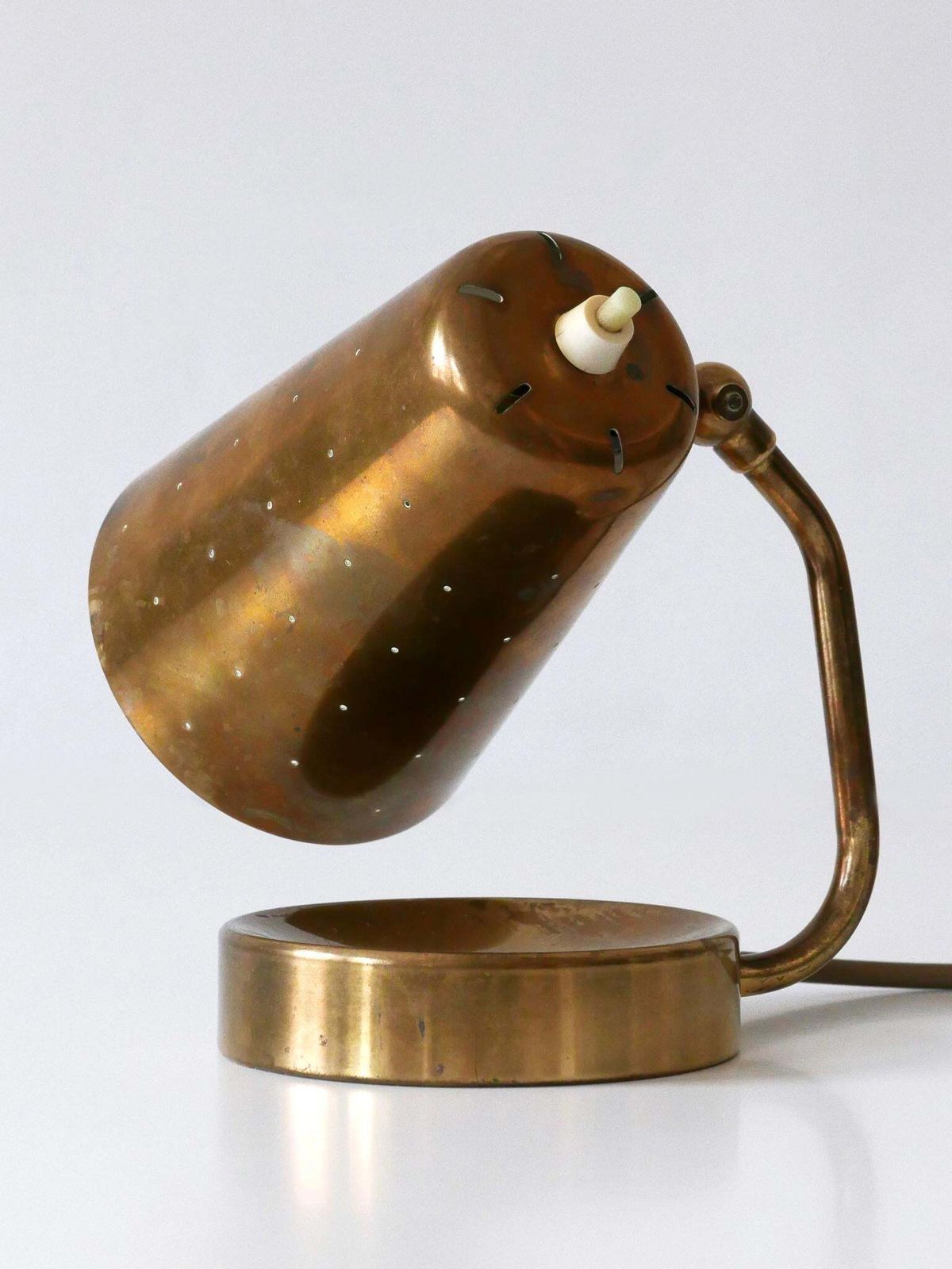 photo for sale Lovely Mid Century Brass Table Lamp Or Wall Light By Borens Boras Sweden 1950s