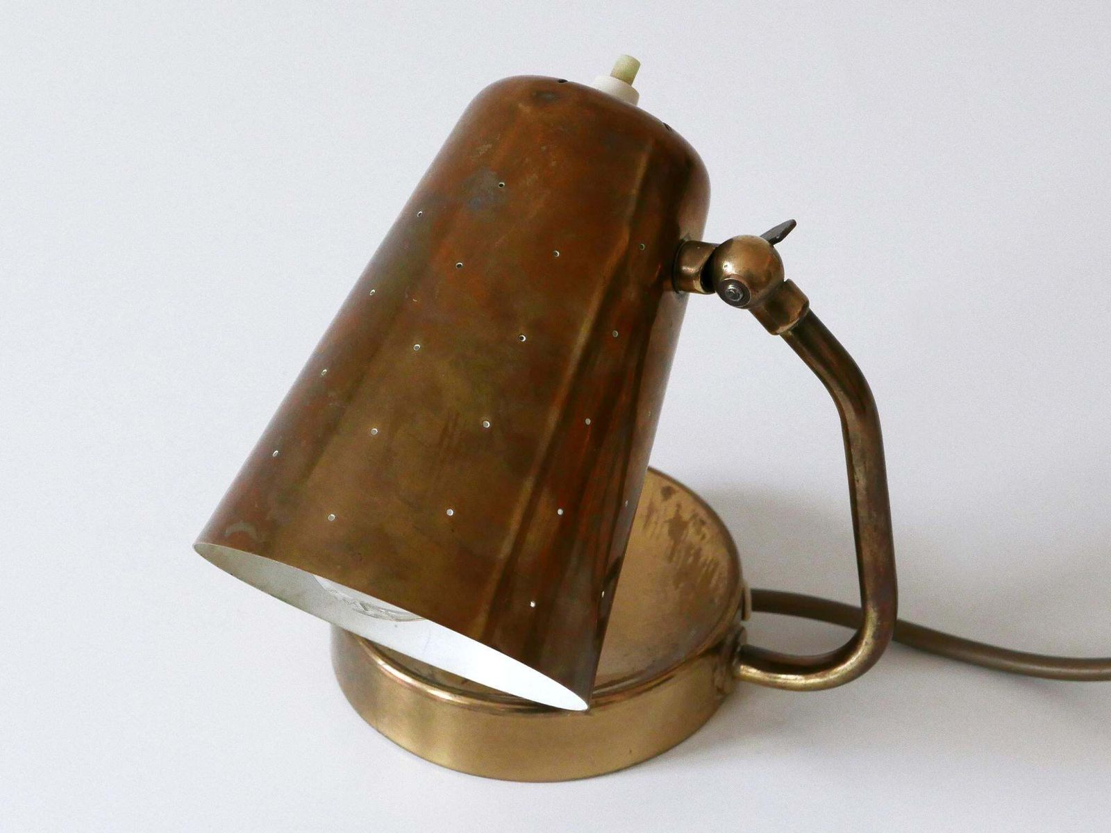 photo buy Lovely Mid Century Brass Table Lamp Or Wall Light By Borens Boras Sweden 1950s