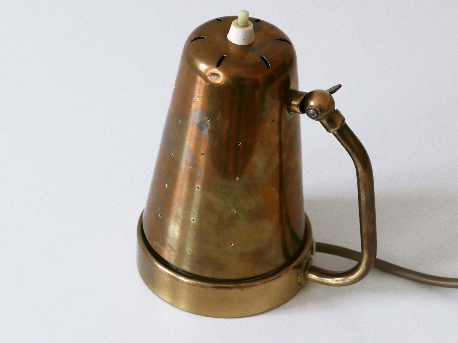 photo vintage Lovely Mid Century Brass Table Lamp Or Wall Light By Borens Boras Sweden 1950s