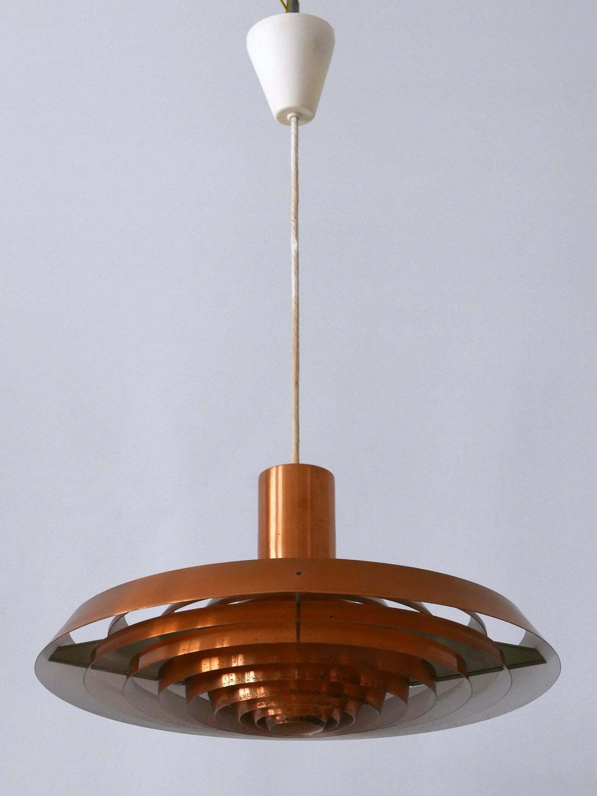 Lighting Rare Copper Plate Pendant Lamp By Poul Henningsen For Louis Poulsen Denmark 1958 photo