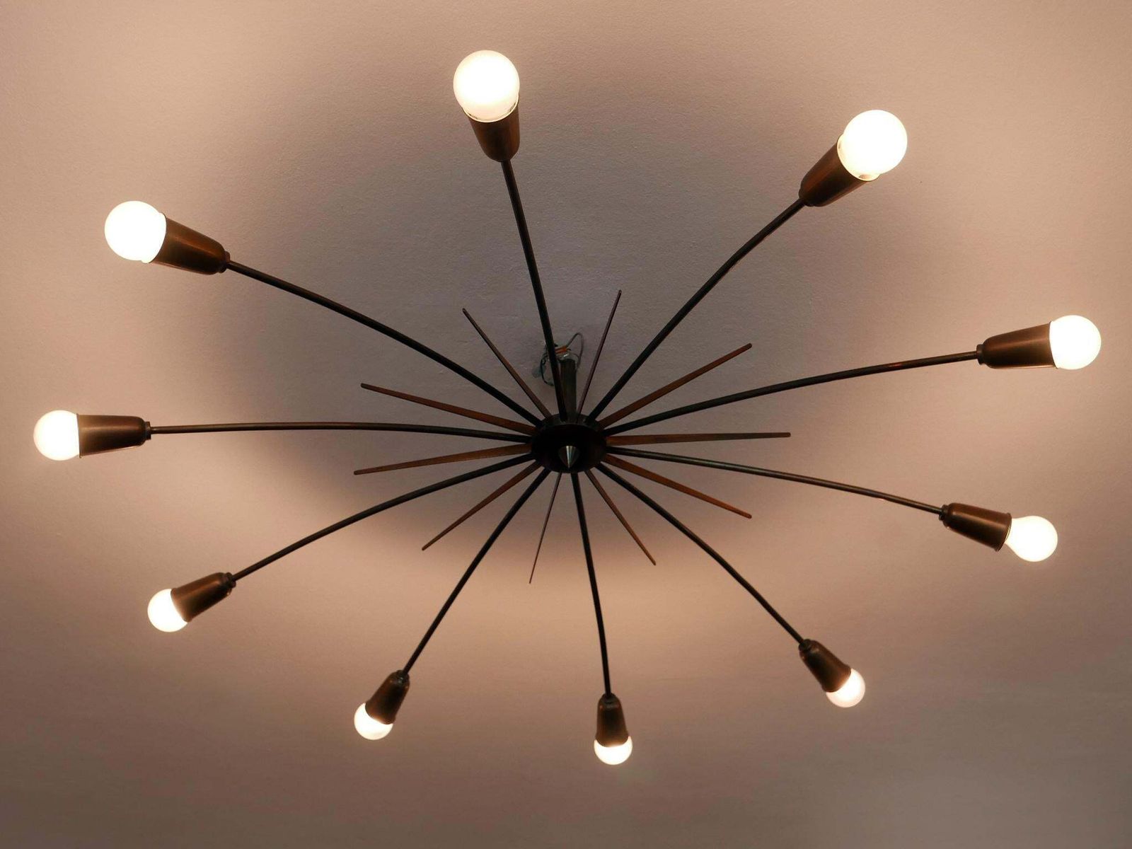 Gigantic Sputnik Chandelier Or Ceiling Light Sun By J.T. Kalmar, Austria, 1950s photo buy