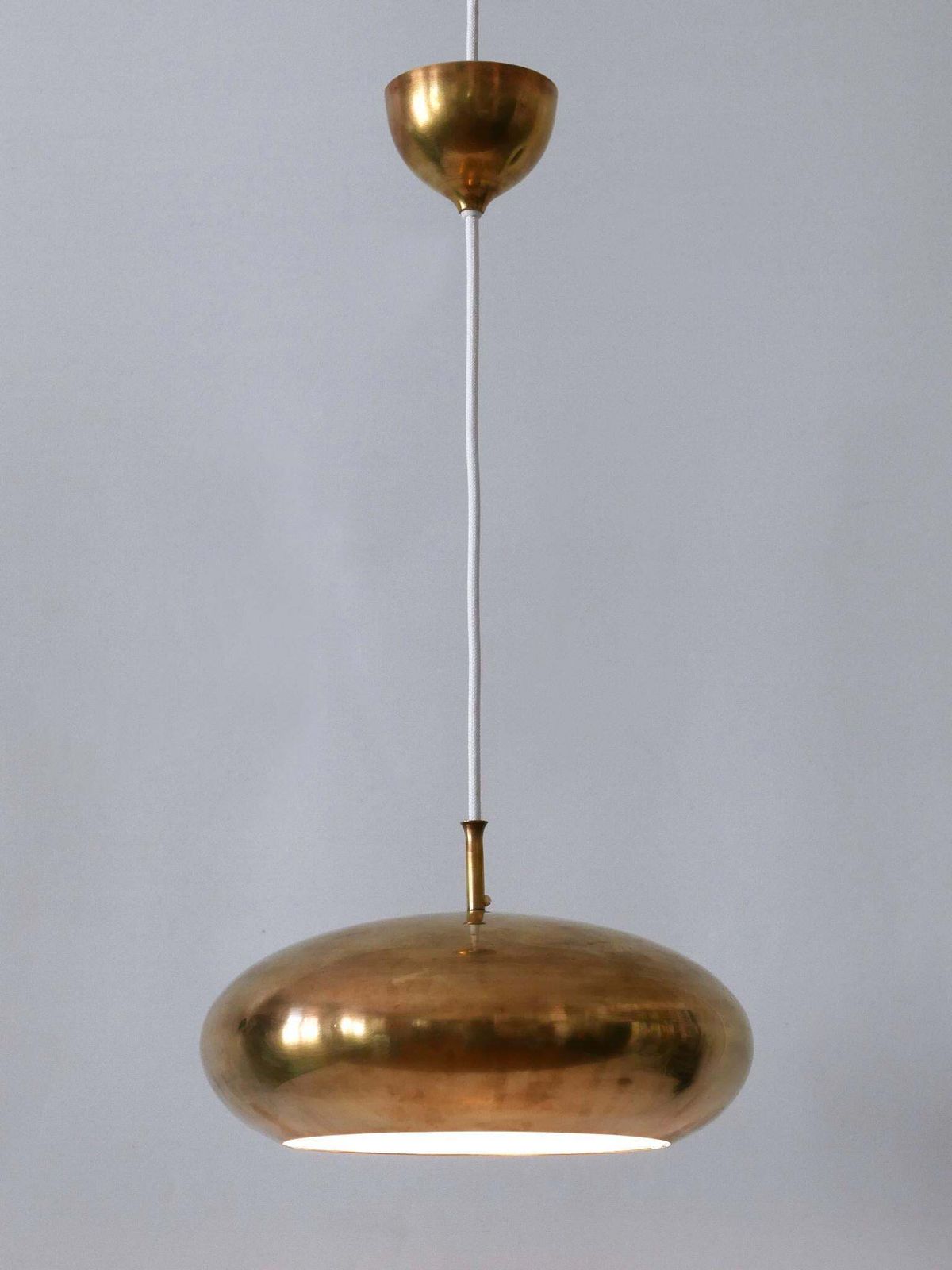 photo for sale Rare Mid Century Modern Brass Pendant Lamp By Falkenbergs Belysning Sweden 1960s