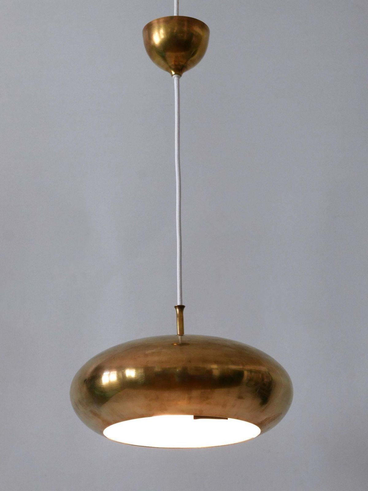 Lighting Rare Mid Century Modern Brass Pendant Lamp By Falkenbergs Belysning Sweden 1960s photo