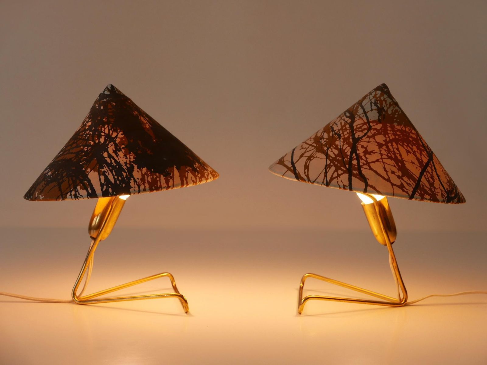 Set Of Two Rare Eel Table Lamps Or Wall Lights By Rupert Nikoll, Austria, 1952 photo furniture